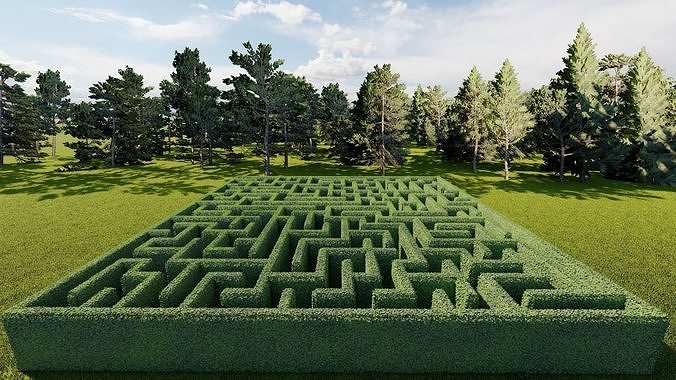 Square Mazes Low-poly 3D model 5