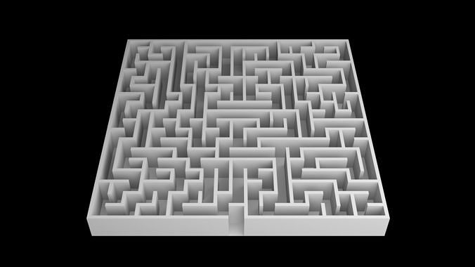 Square Mazes Low-poly 3D model 6