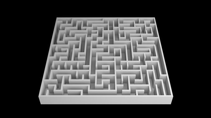 Square Mazes Low-poly 3D model 7