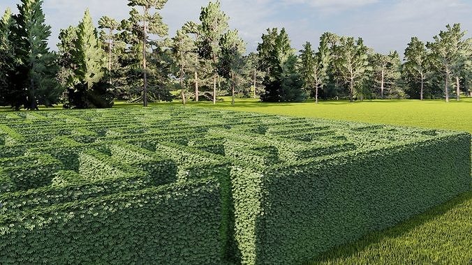 Square Mazes Low-poly 3D model 4