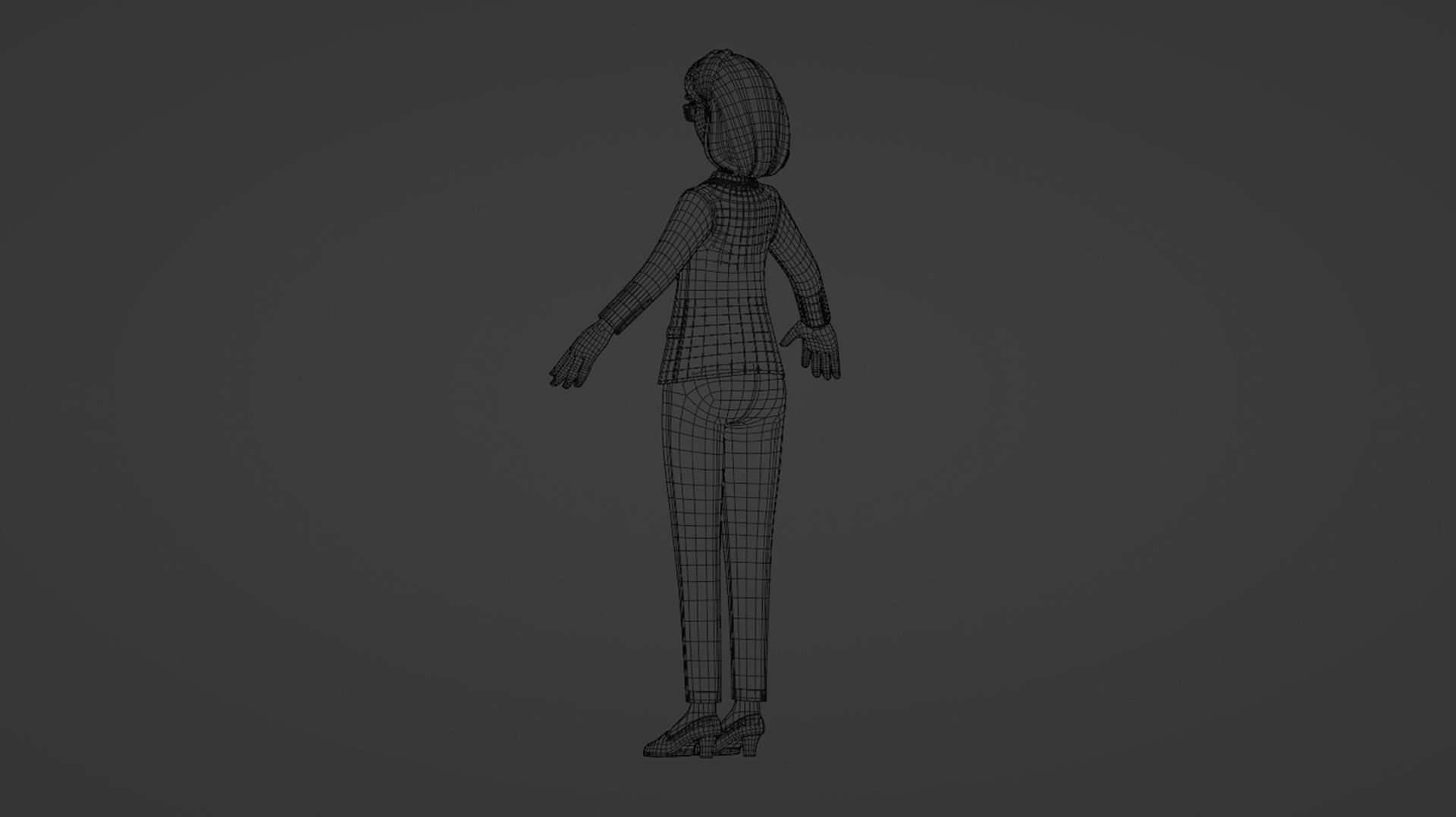 Business Office Secretary Woman Character Rigged Low-poly 3D model_24