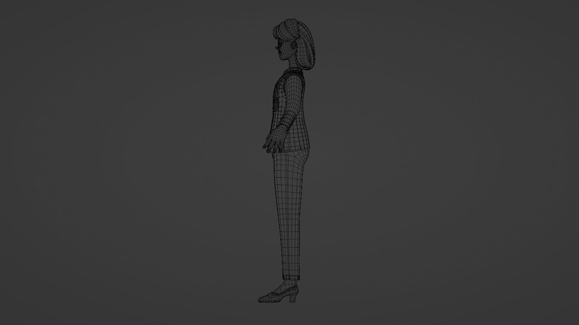 Business Office Secretary Woman Character Rigged Low-poly 3D model_25