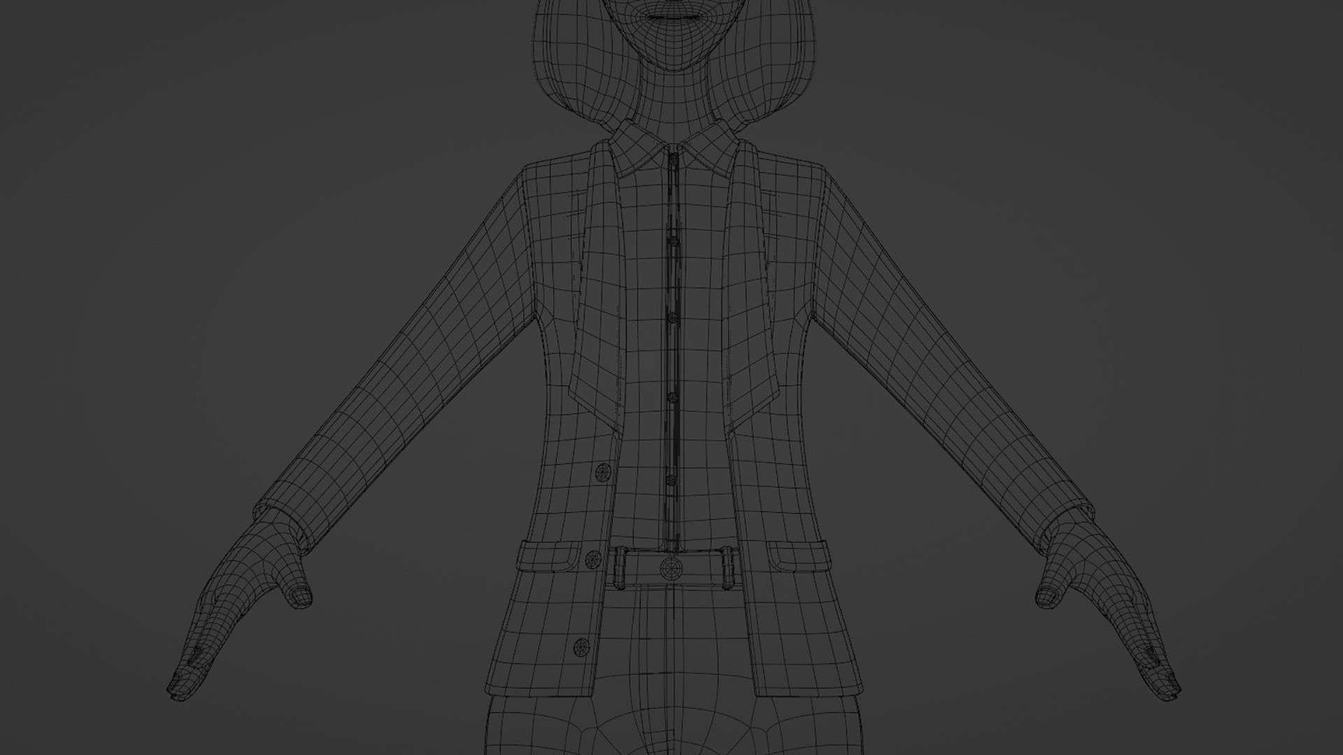 Business Office Secretary Woman Character Rigged Low-poly 3D model_29