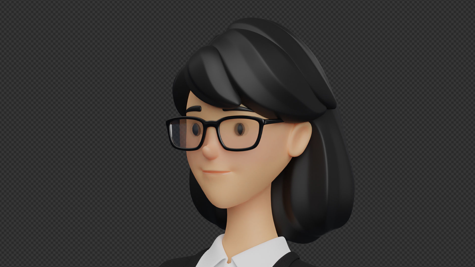 Business Office Secretary Woman Character Rigged Low-poly 3D model_20