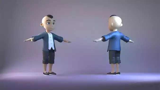 Animated characters Little Boys students passersby boy 3D model