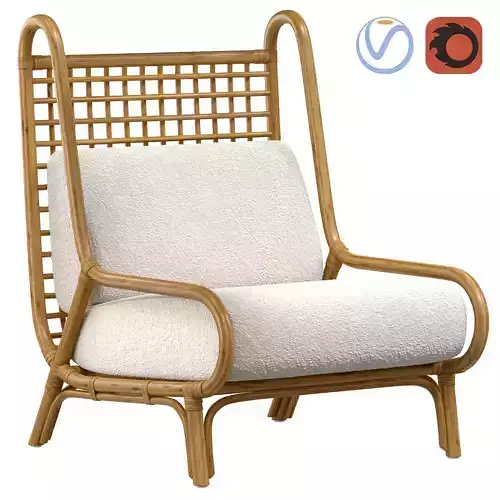 OUEN RATTAN ACCENT CHAIR CB2 Crate Barrel