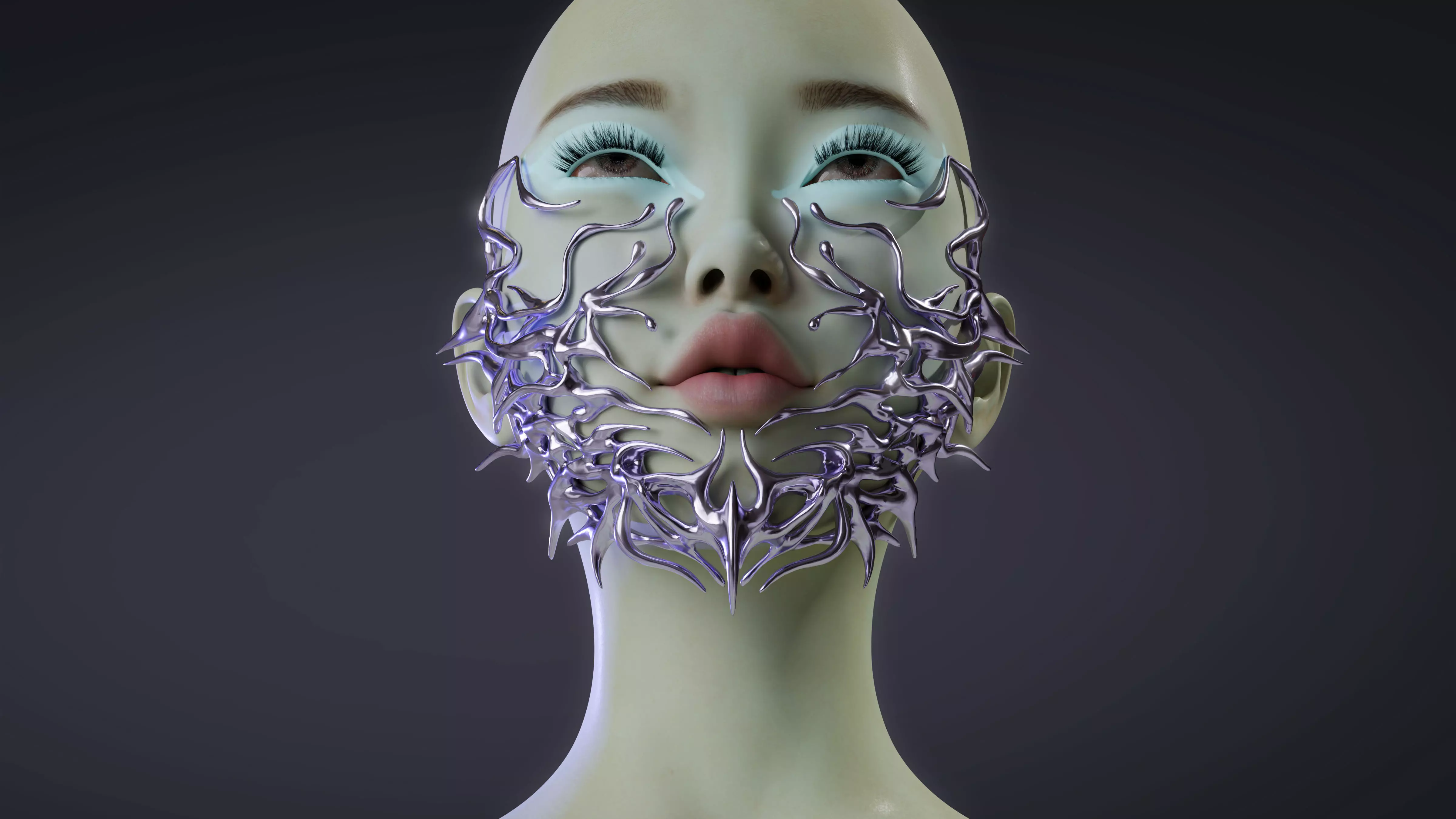 Chrome mask  3D model_0