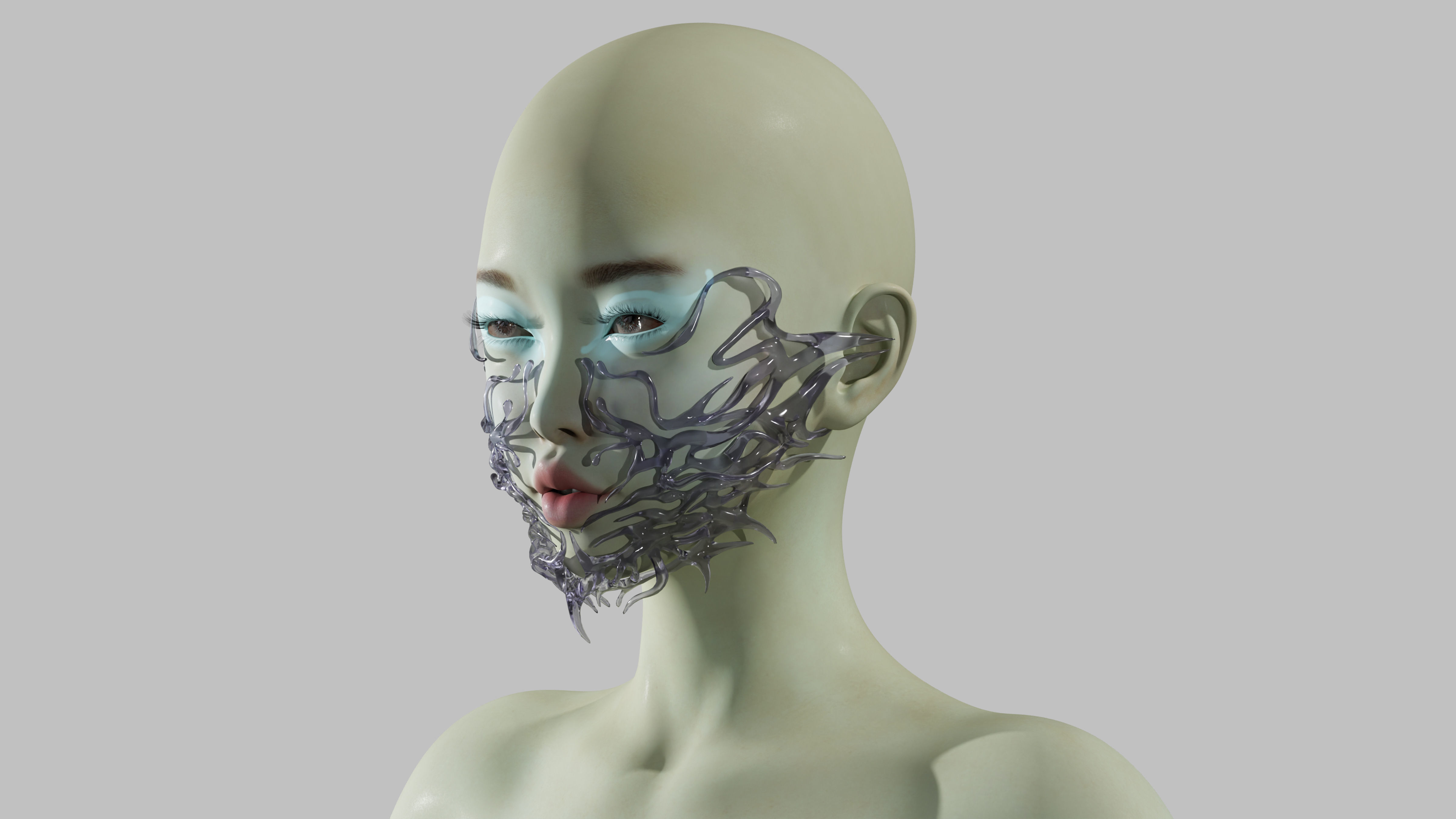 Chrome mask  3D model_3