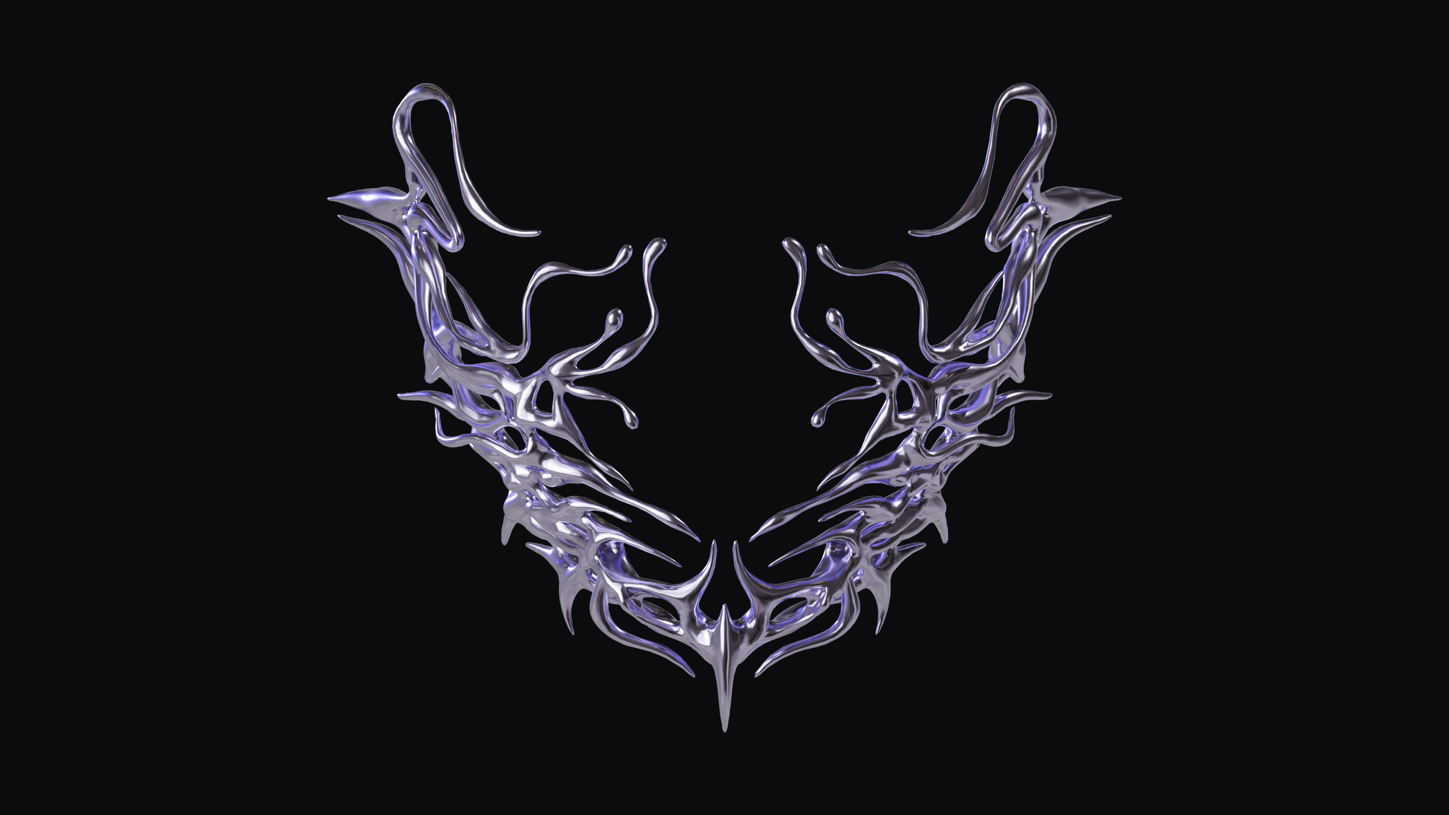 Chrome mask  3D model_4