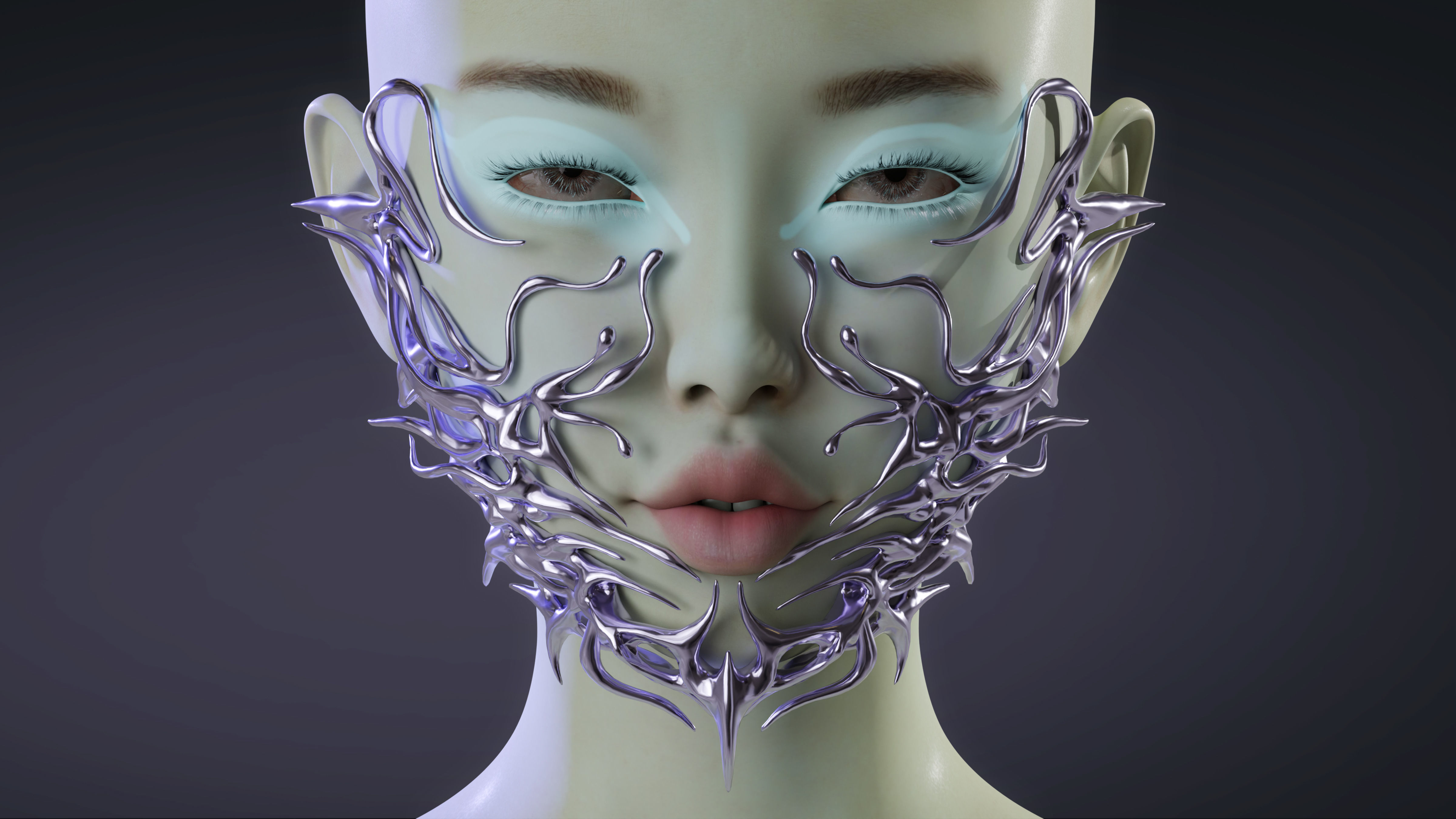 Chrome mask  3D model_1