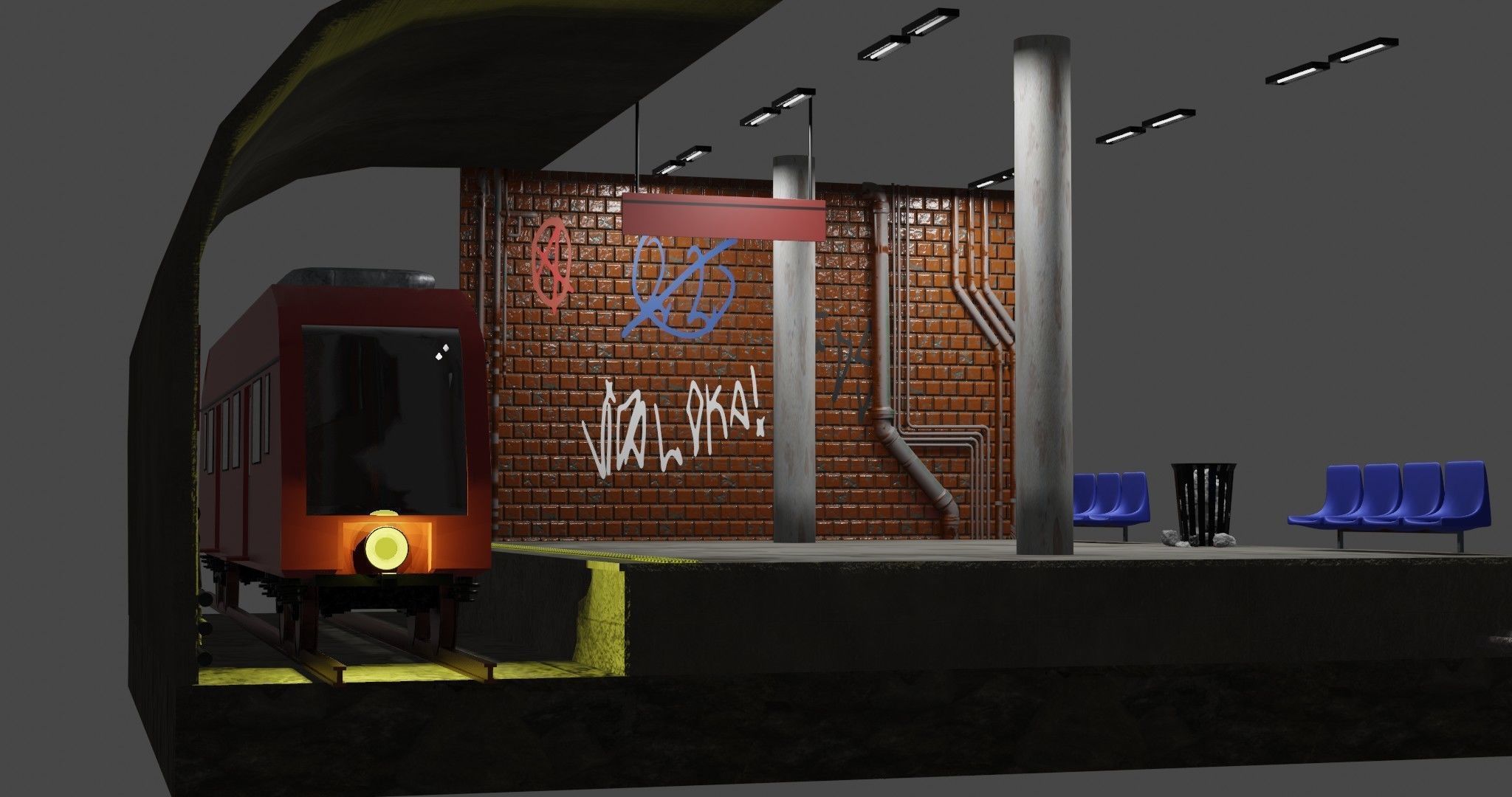 Subway isometric station 3D model_3