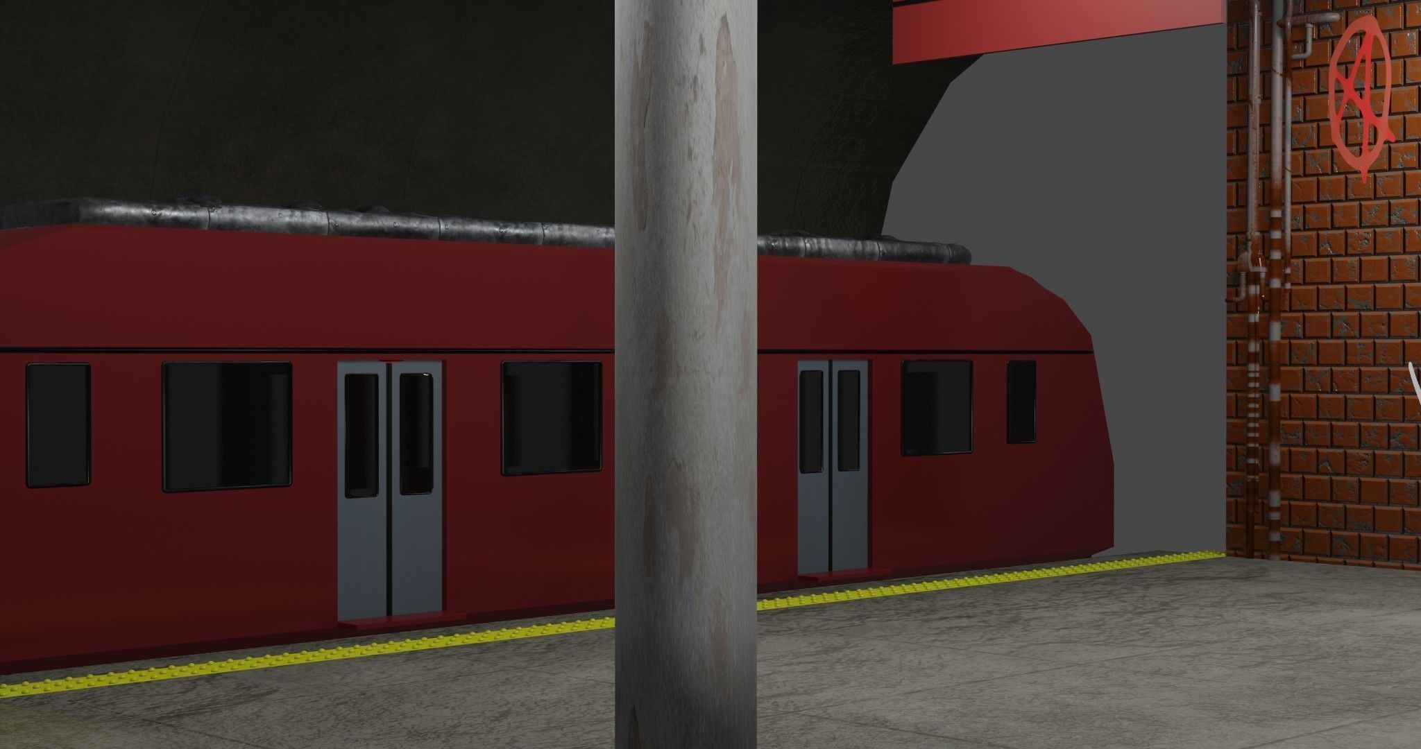 Subway isometric station 3D model_4