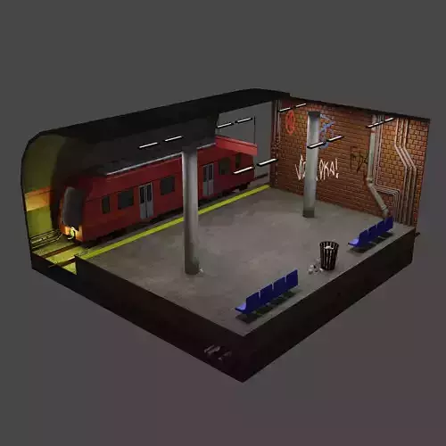Subway isometric station