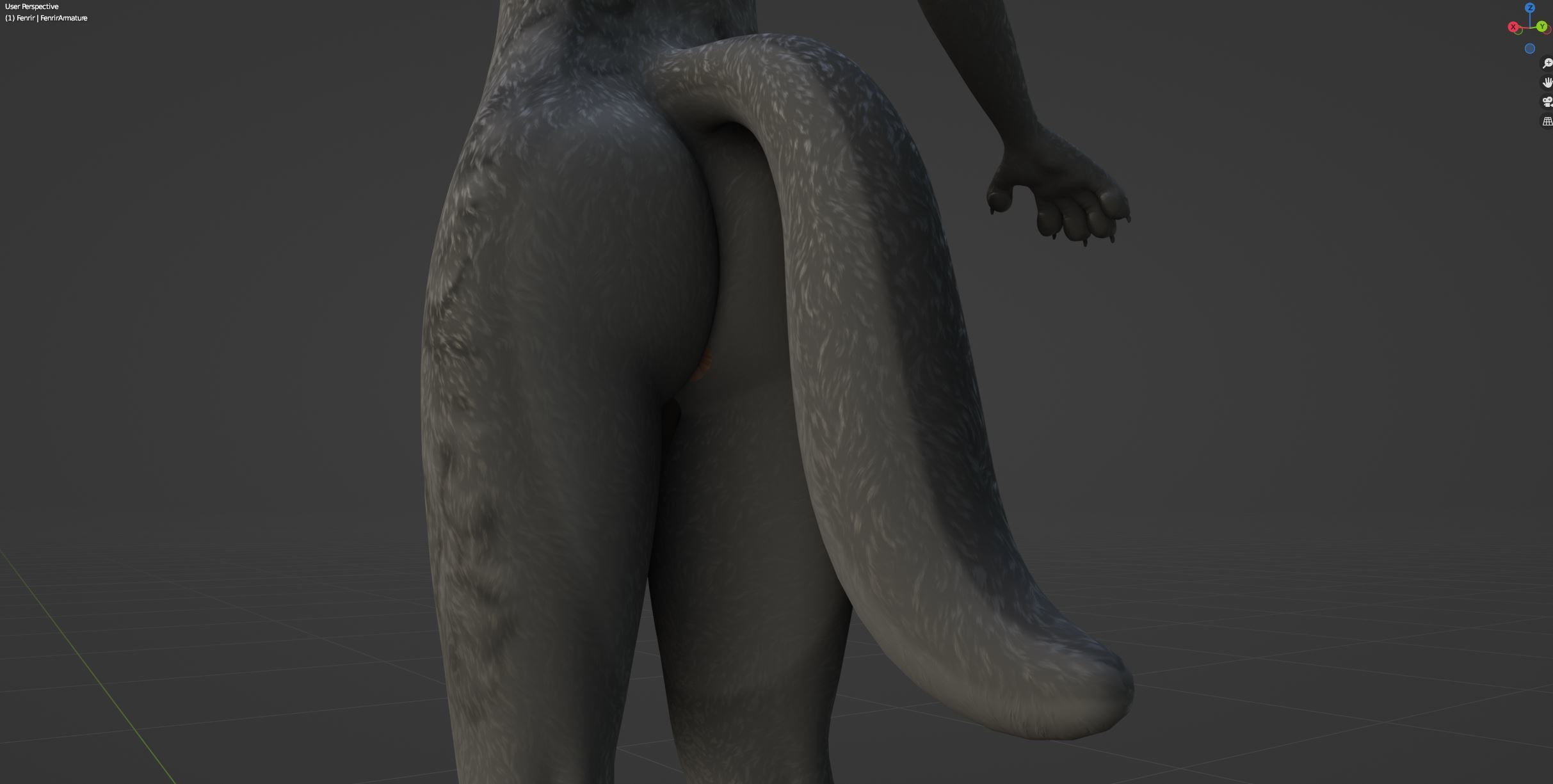 Fenrir Anthro Wolf 3D model_69
