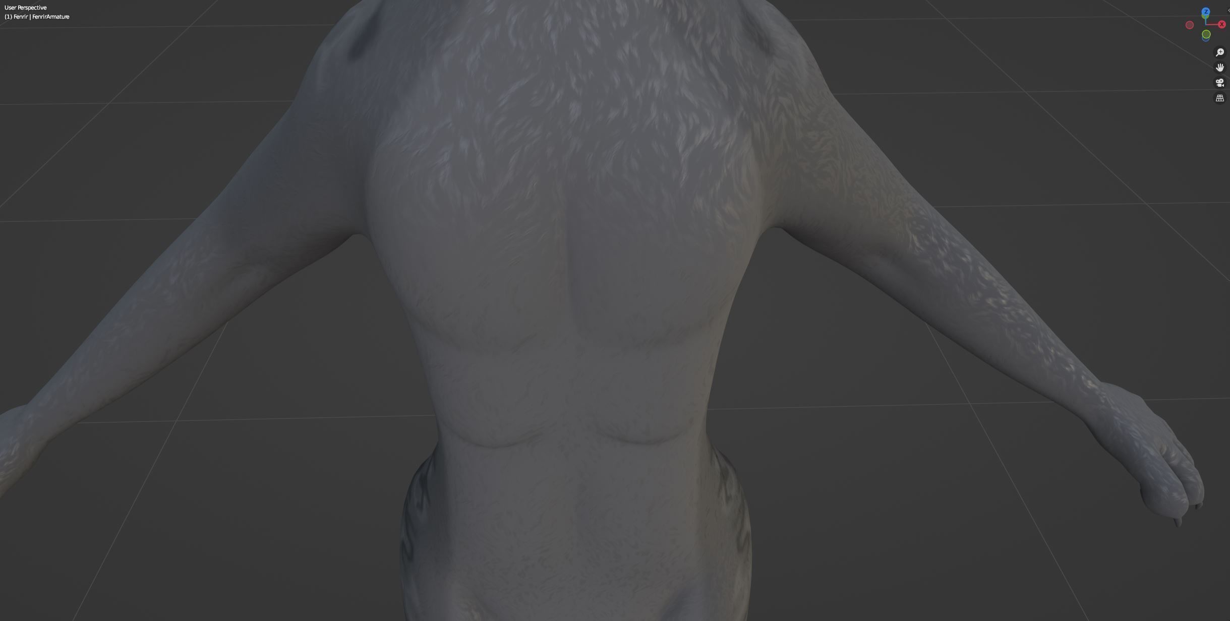 Fenrir Anthro Wolf 3D model_70