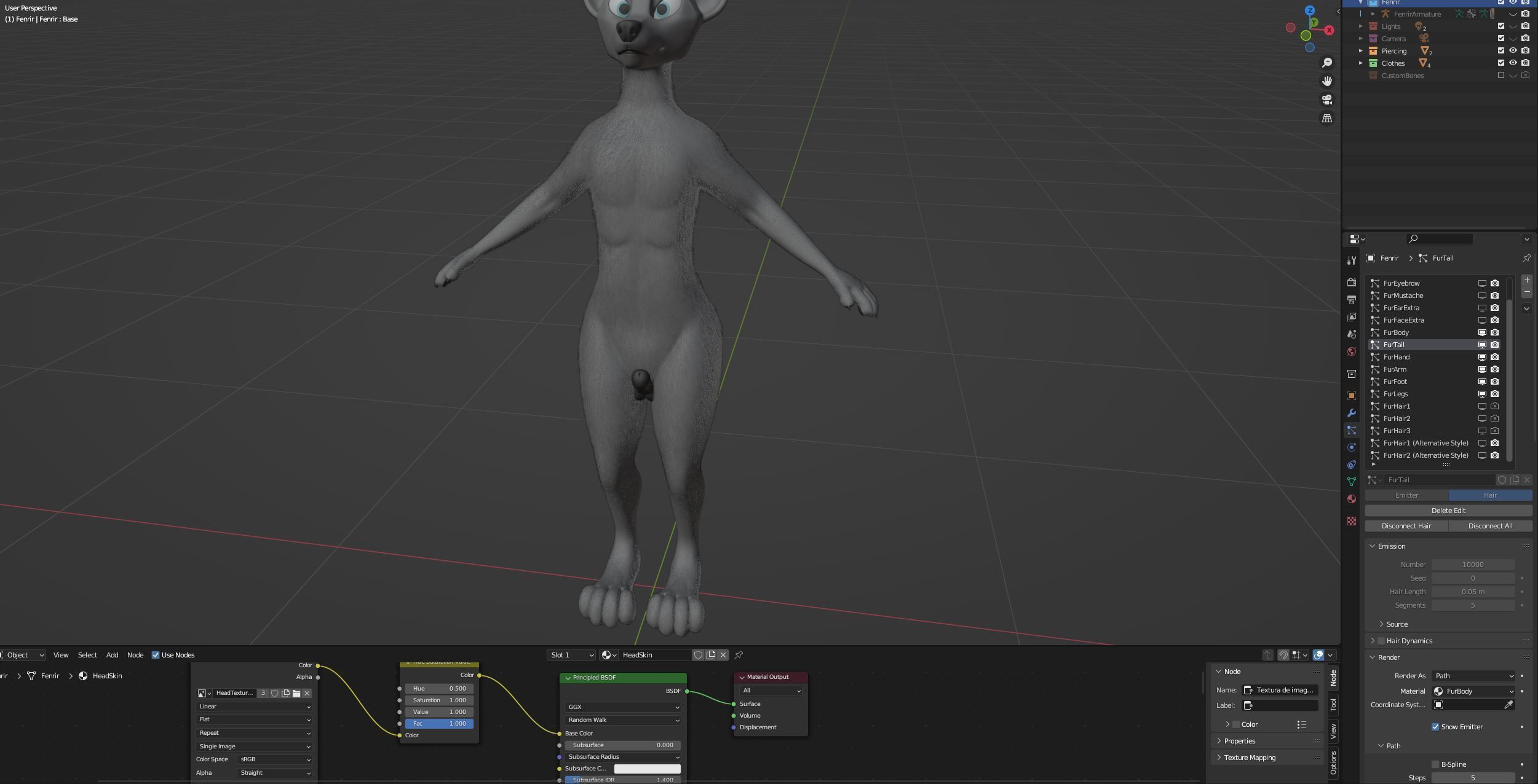 Fenrir Anthro Wolf 3D model_105