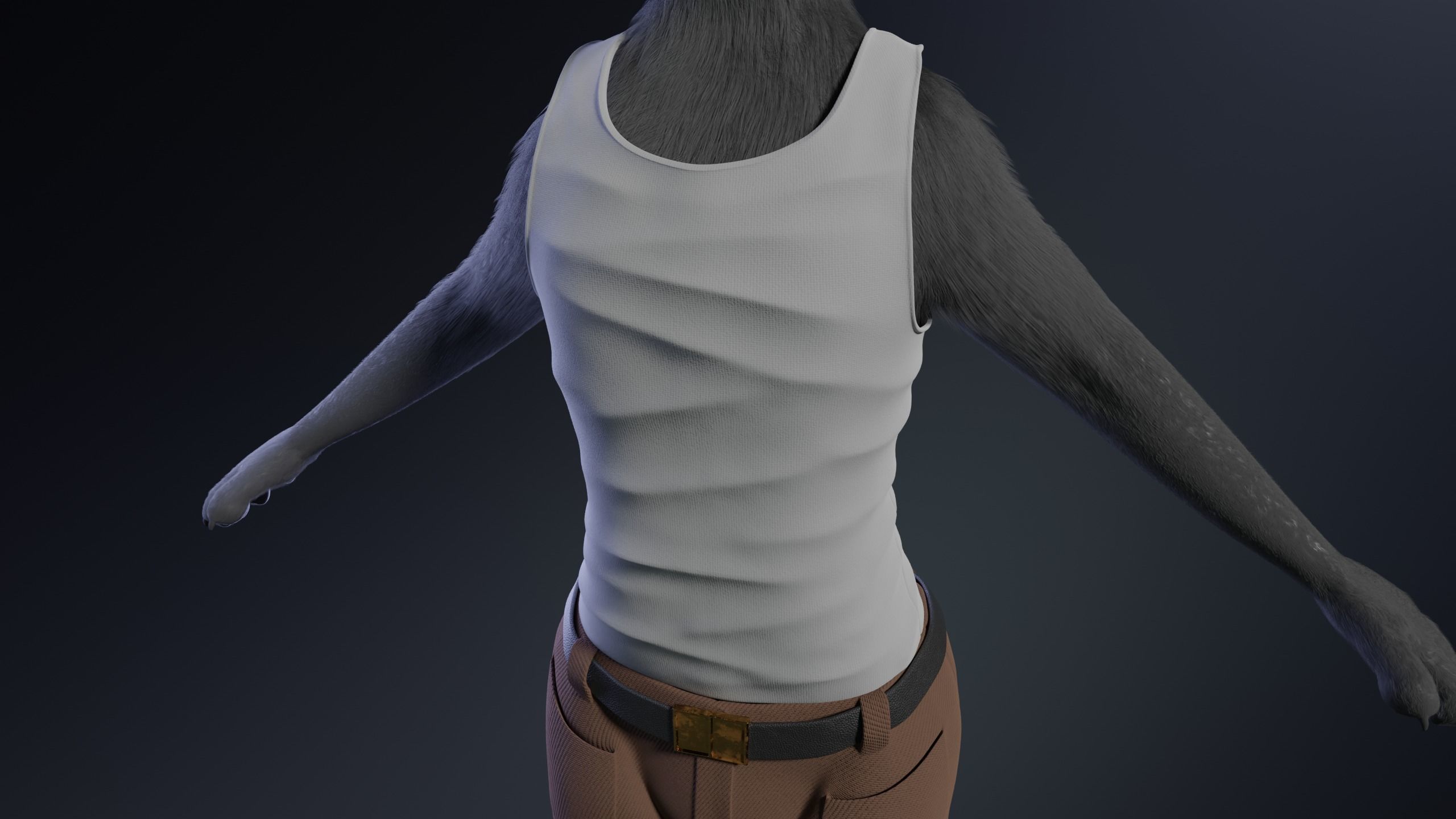 Fenrir Anthro Wolf 3D model_33