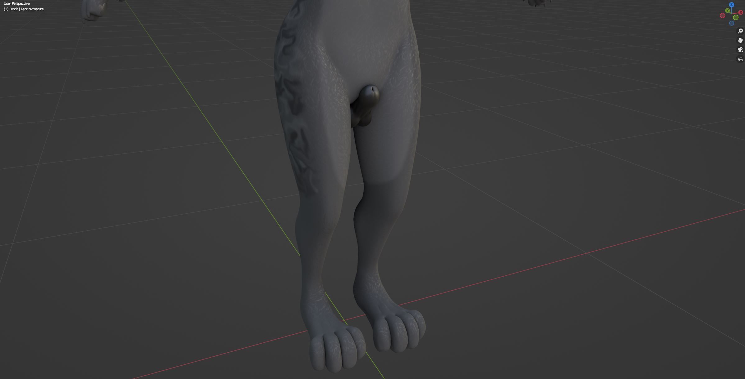 Fenrir Anthro Wolf 3D model_60