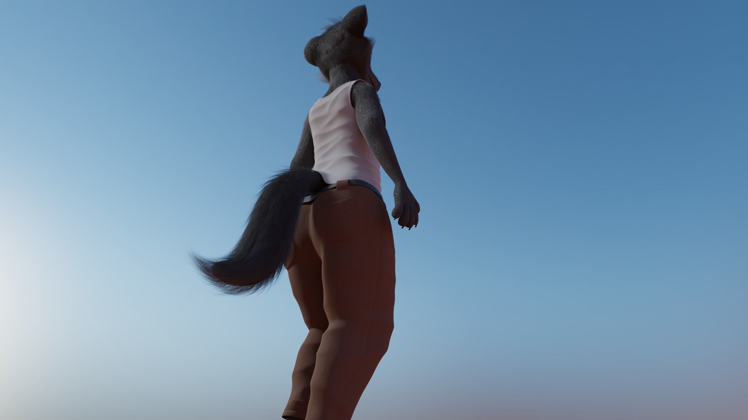 Fenrir Anthro Wolf 3D model_37