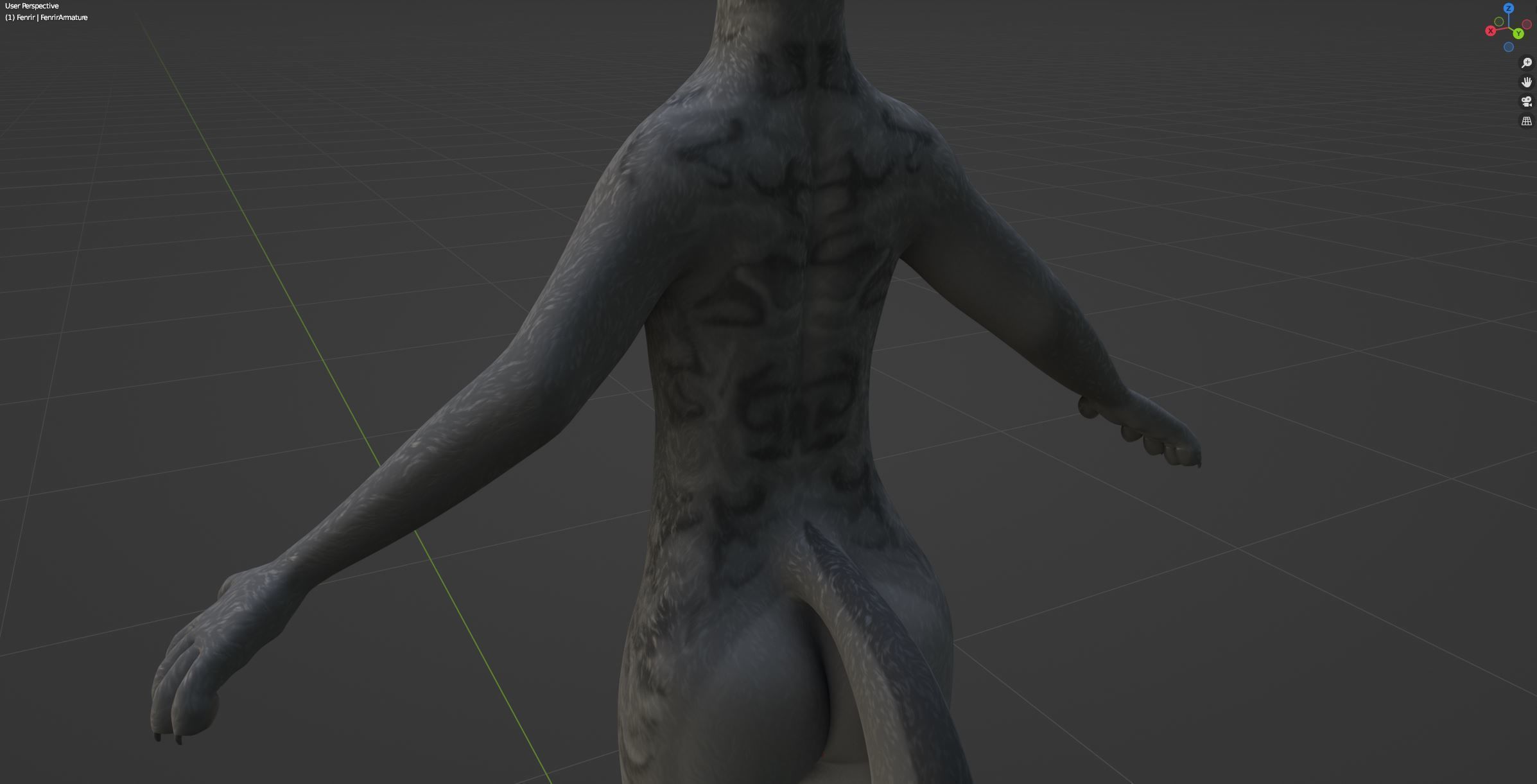 Fenrir Anthro Wolf 3D model_59