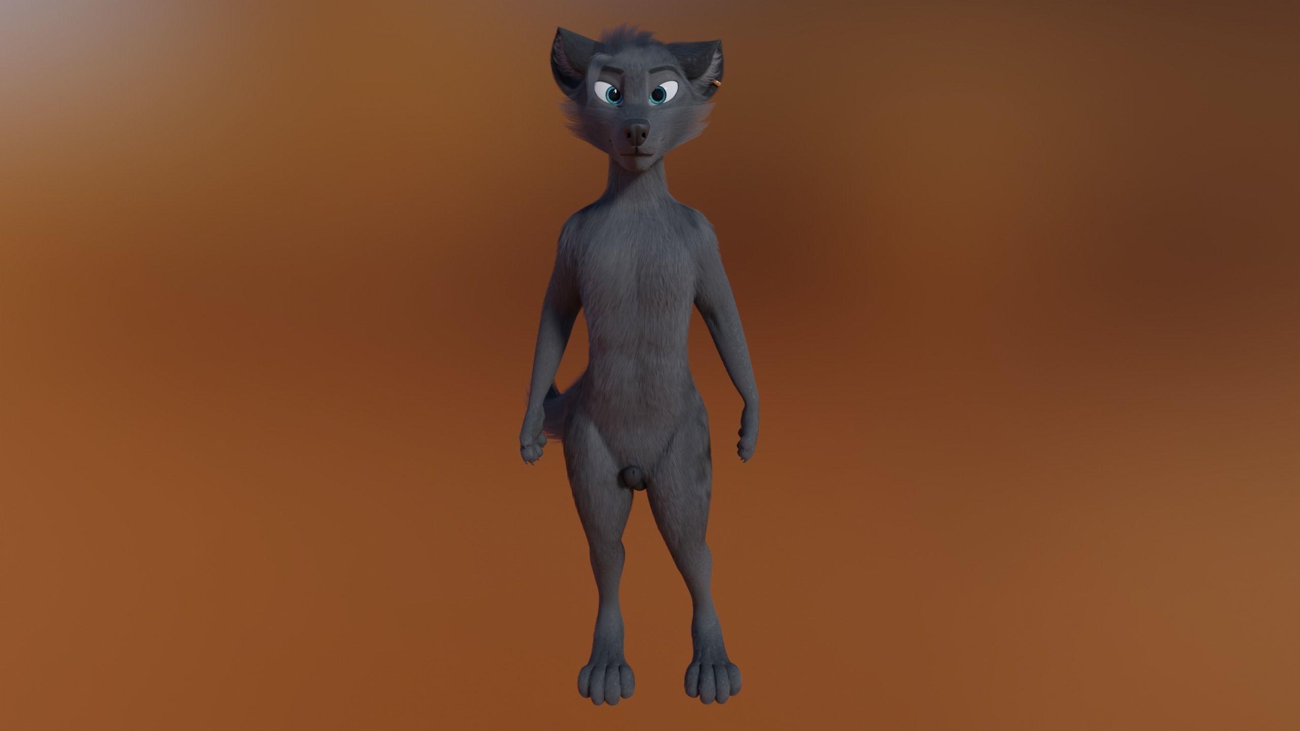 Fenrir Anthro Wolf 3D model_23