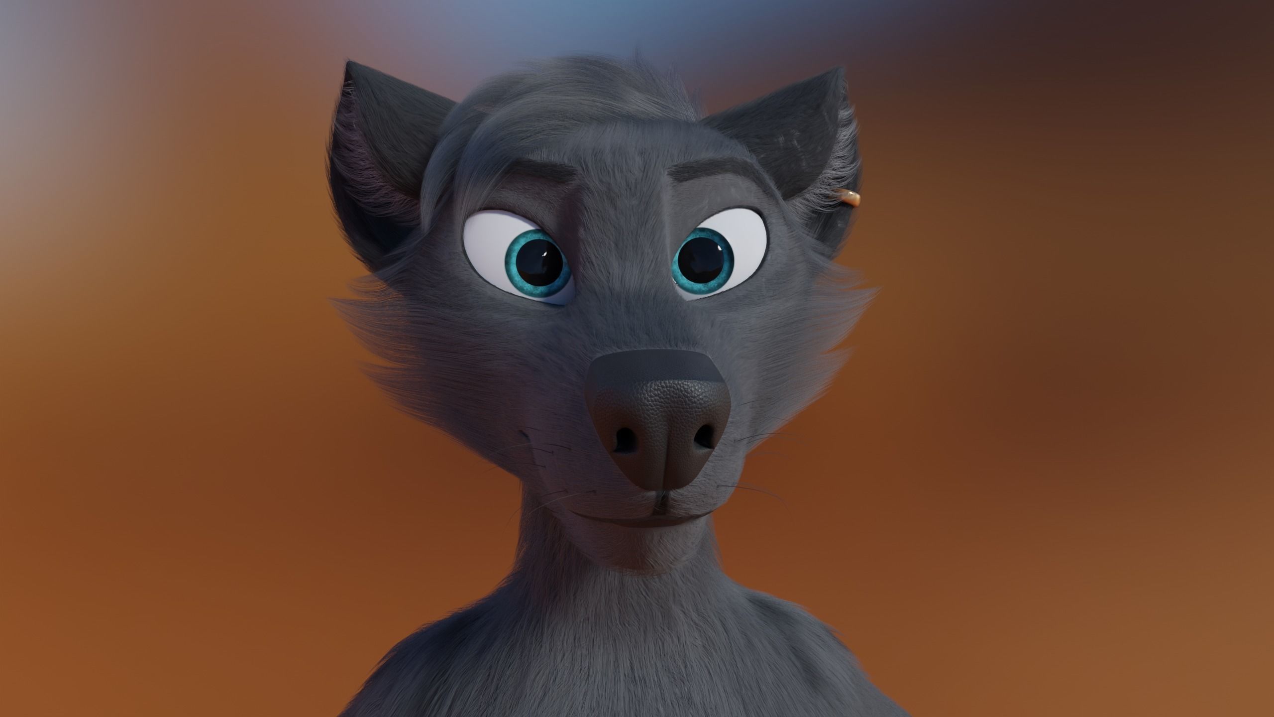 Fenrir Anthro Wolf 3D model_28