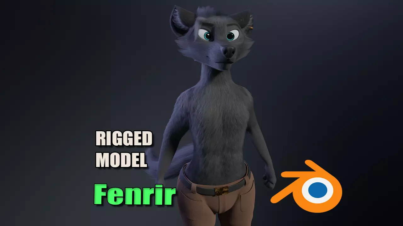 Fenrir Anthro Wolf 3D model_0