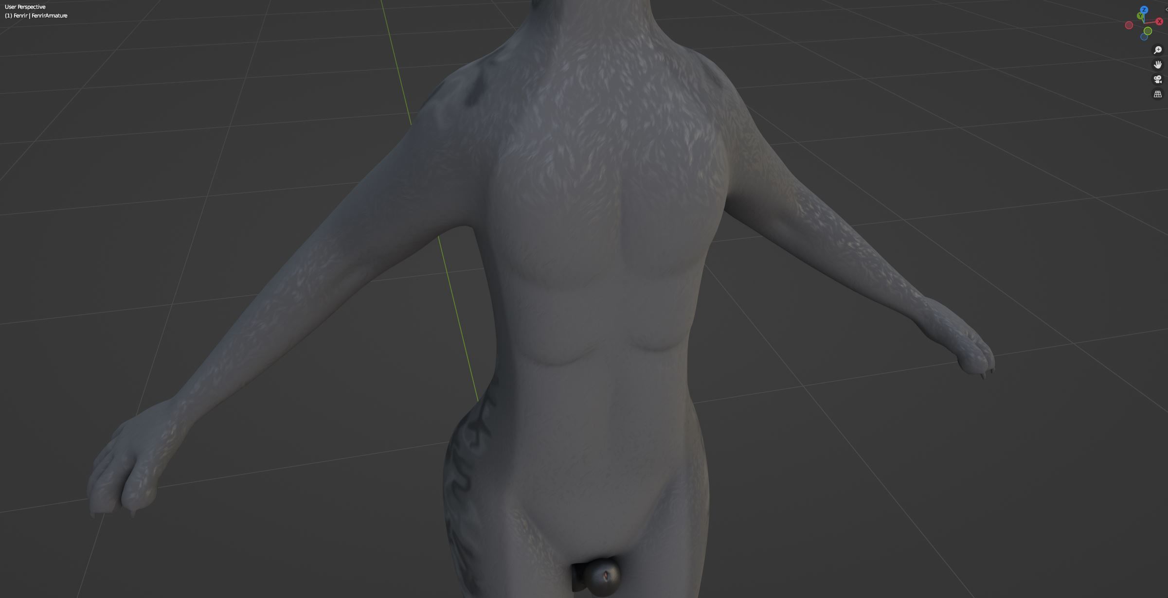 Fenrir Anthro Wolf 3D model_58