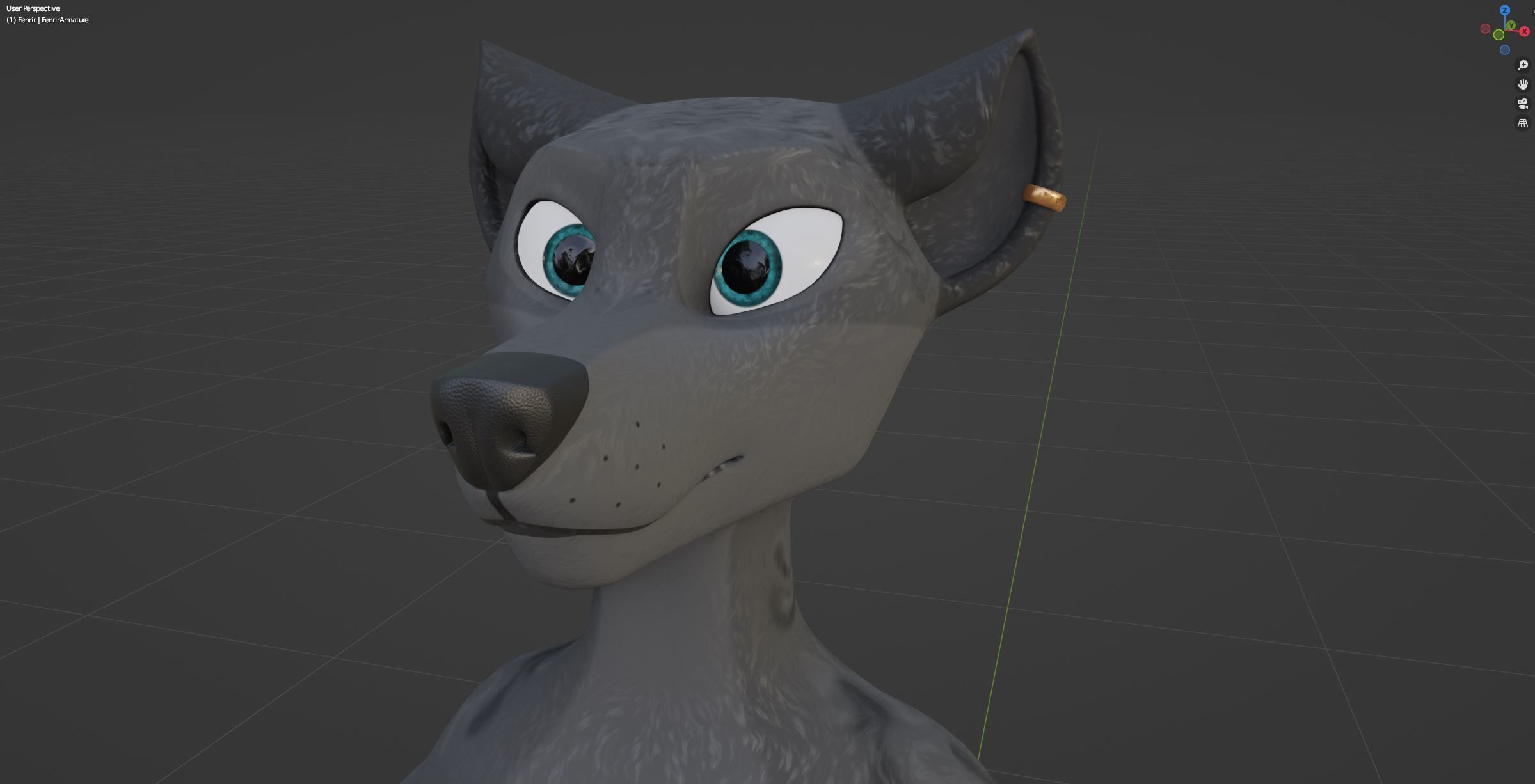 Fenrir Anthro Wolf 3D model_56
