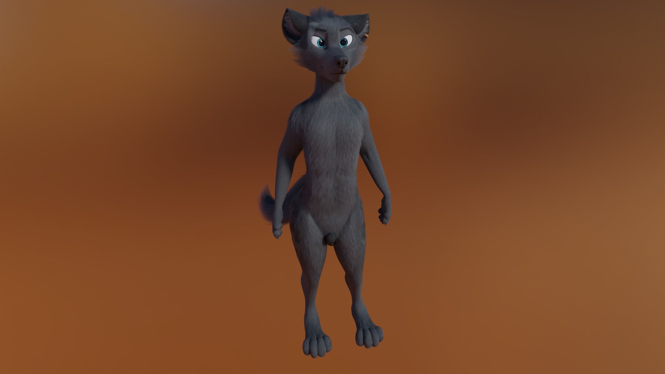 Fenrir Anthro Wolf 3D model_22