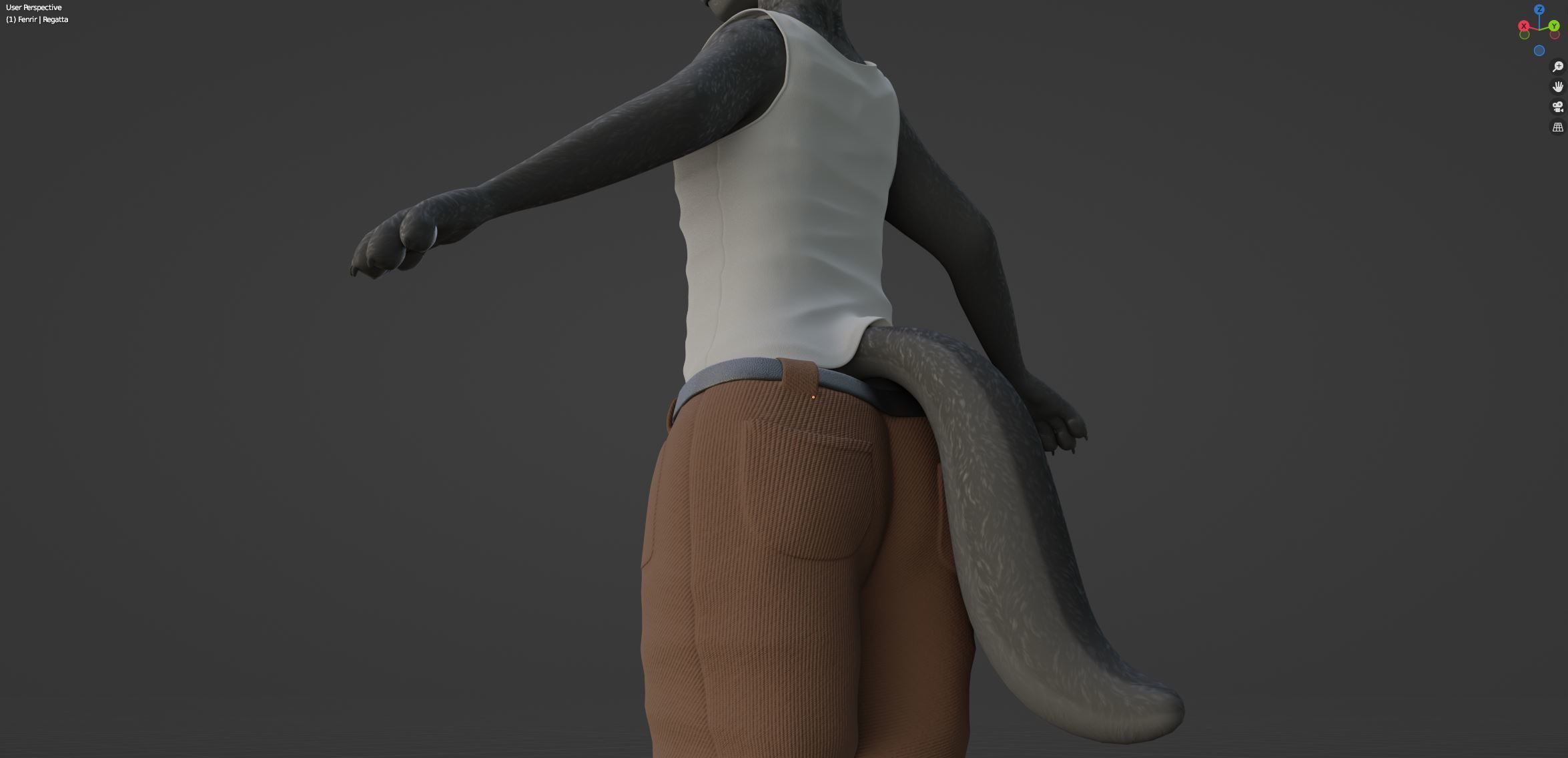 Fenrir Anthro Wolf 3D model_92