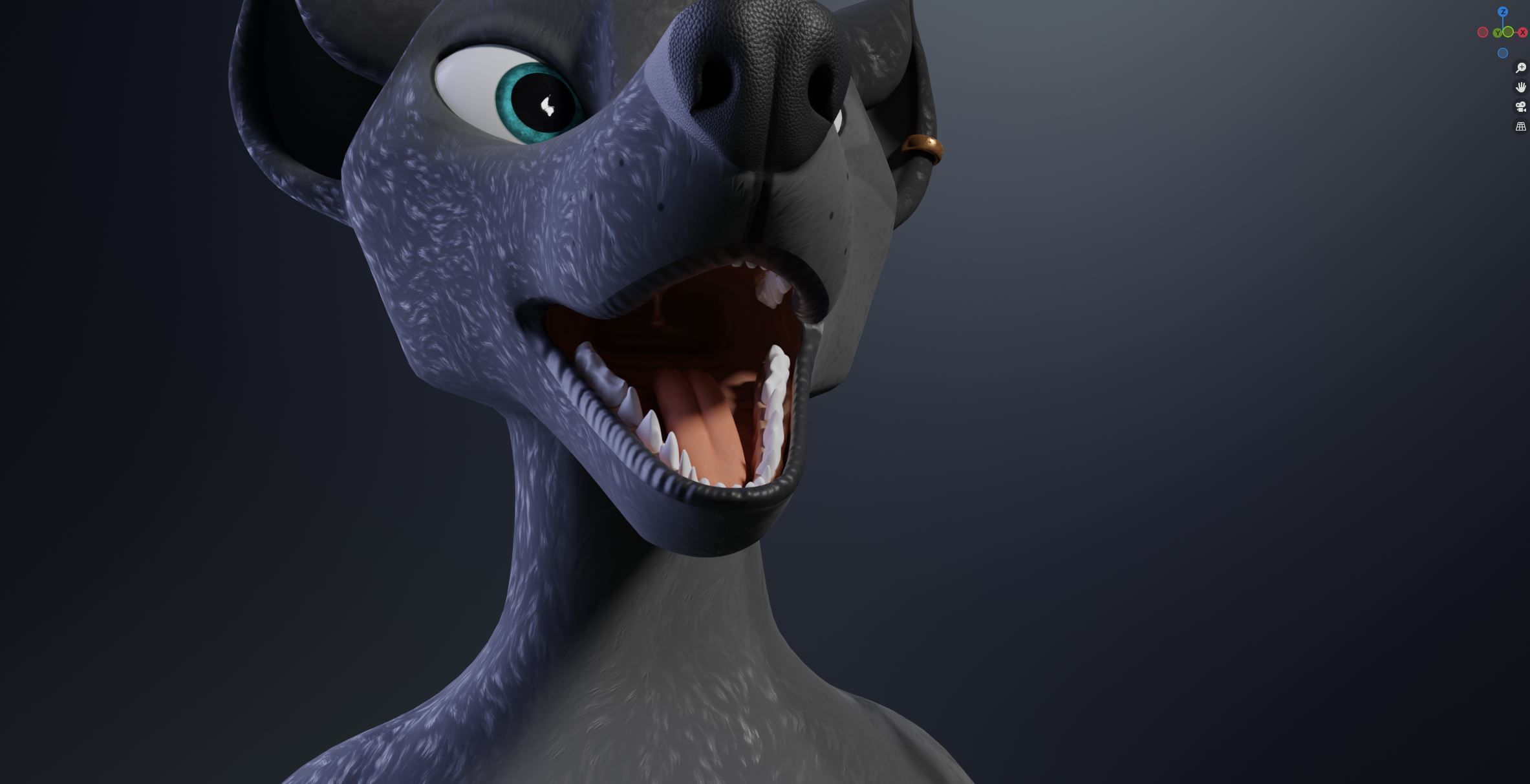 Fenrir Anthro Wolf 3D model_99