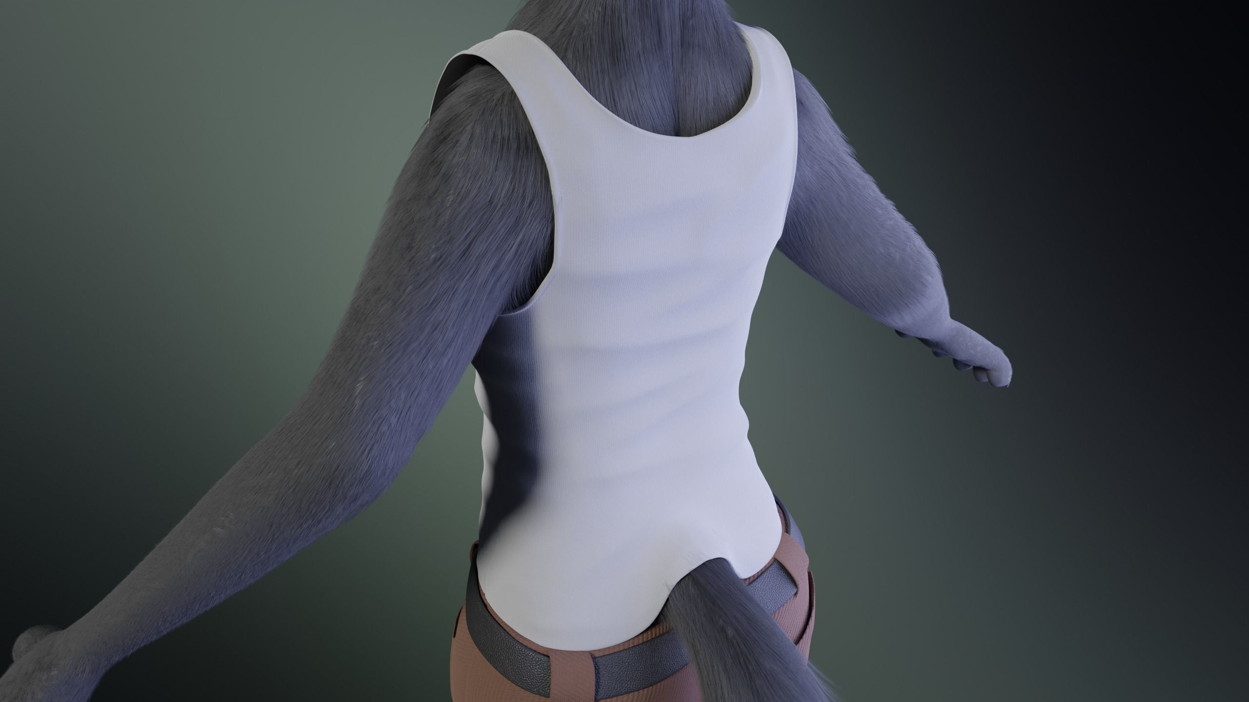 Fenrir Anthro Wolf 3D model_34