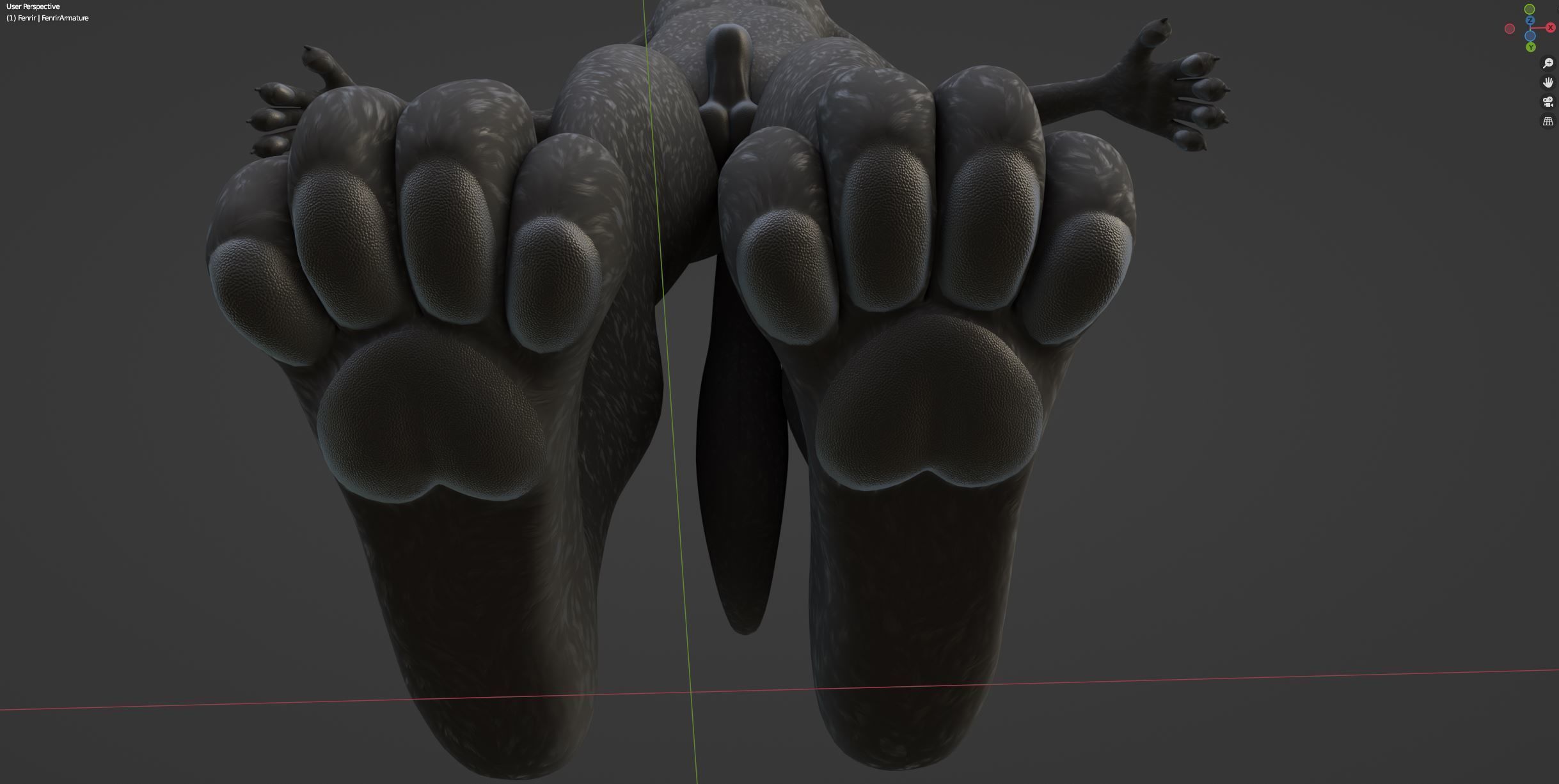 Fenrir Anthro Wolf 3D model_68