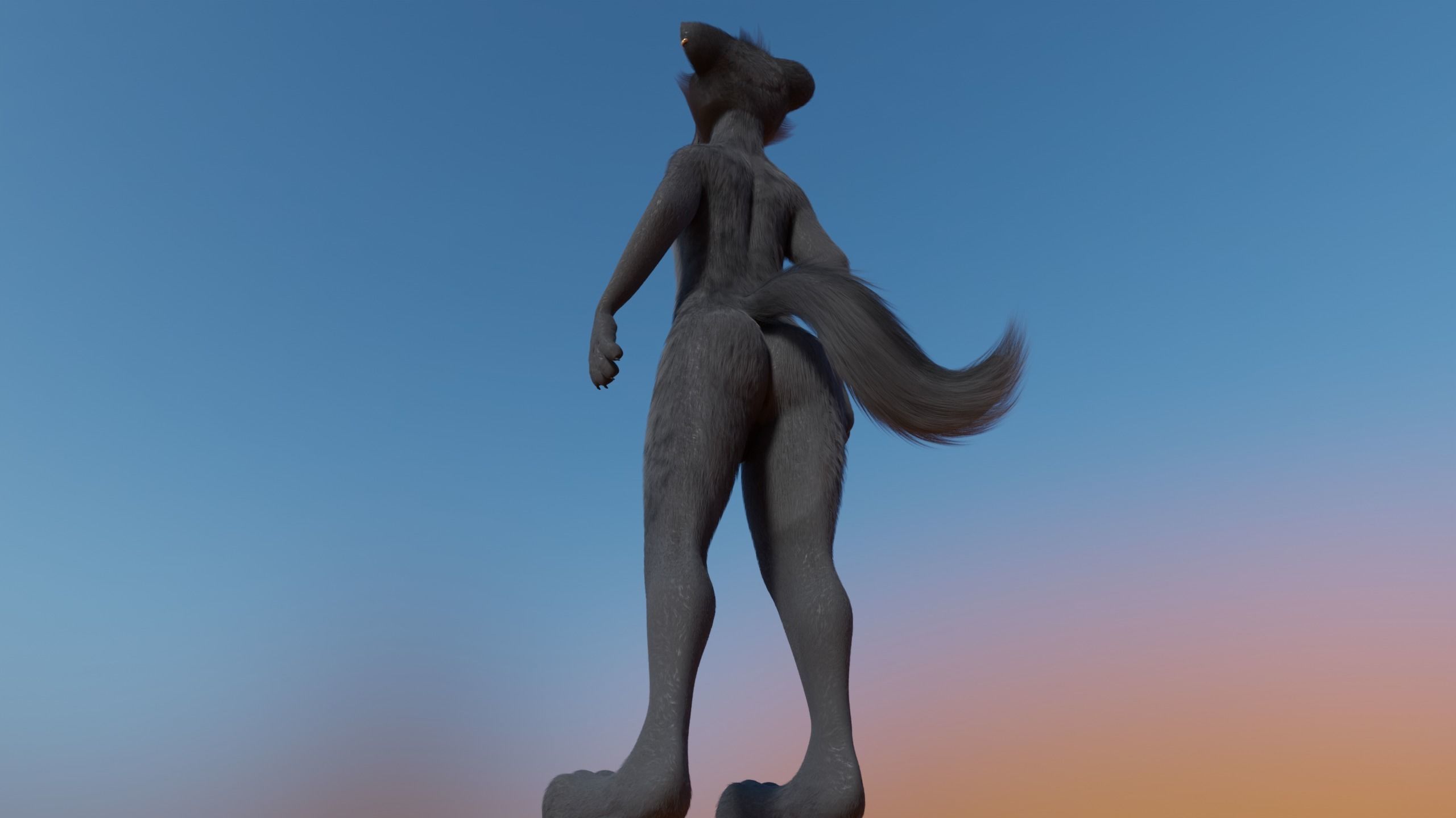 Fenrir Anthro Wolf 3D model_25