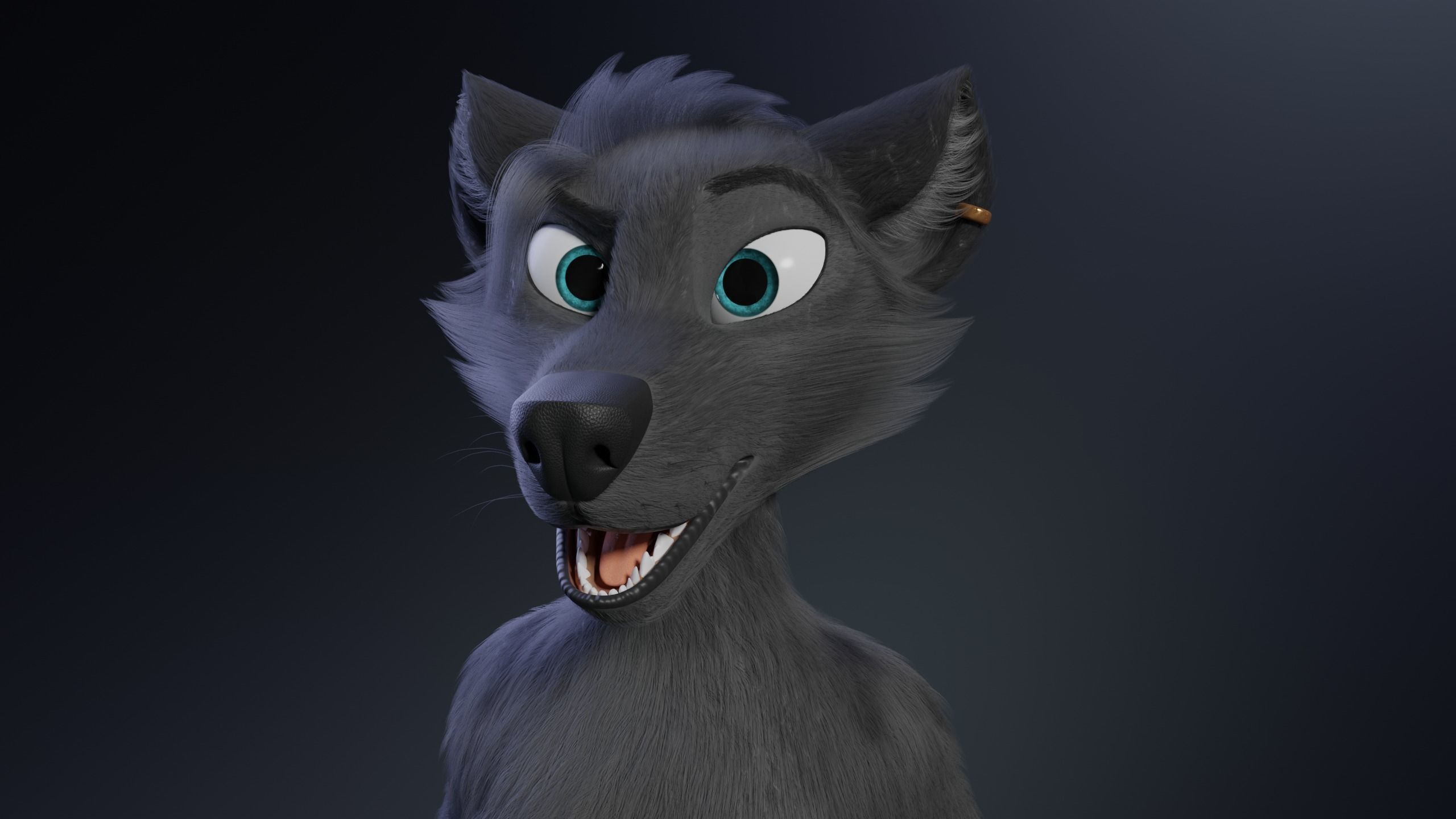 Fenrir Anthro Wolf 3D model_40