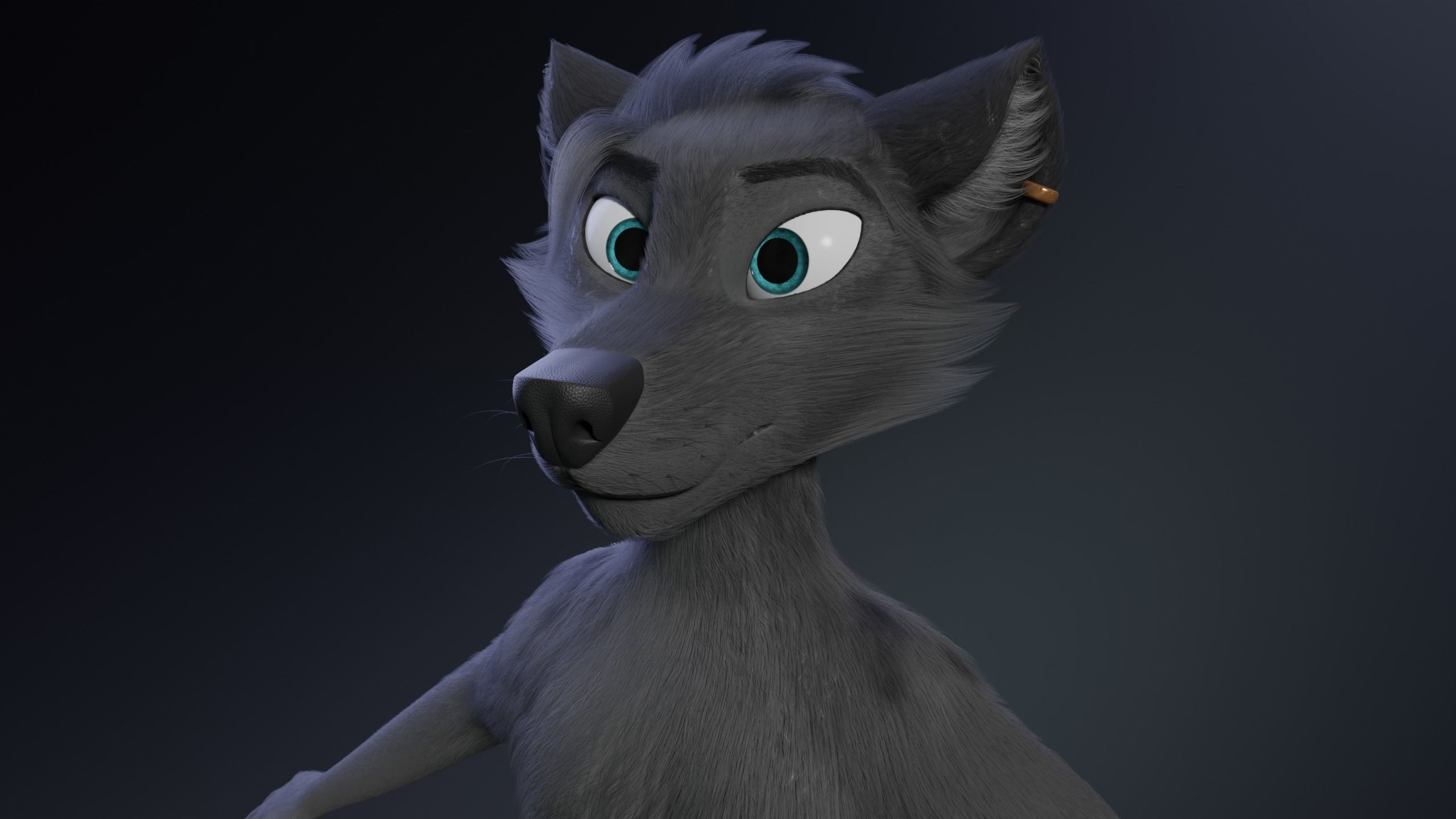 Fenrir Anthro Wolf 3D model_5