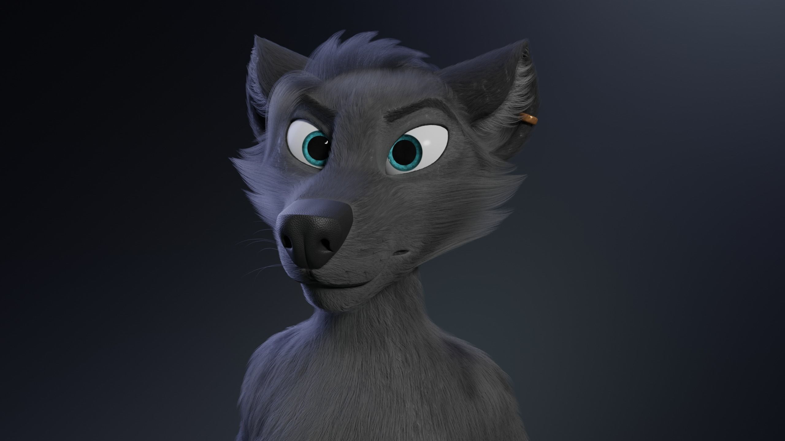 Fenrir Anthro Wolf 3D model_39