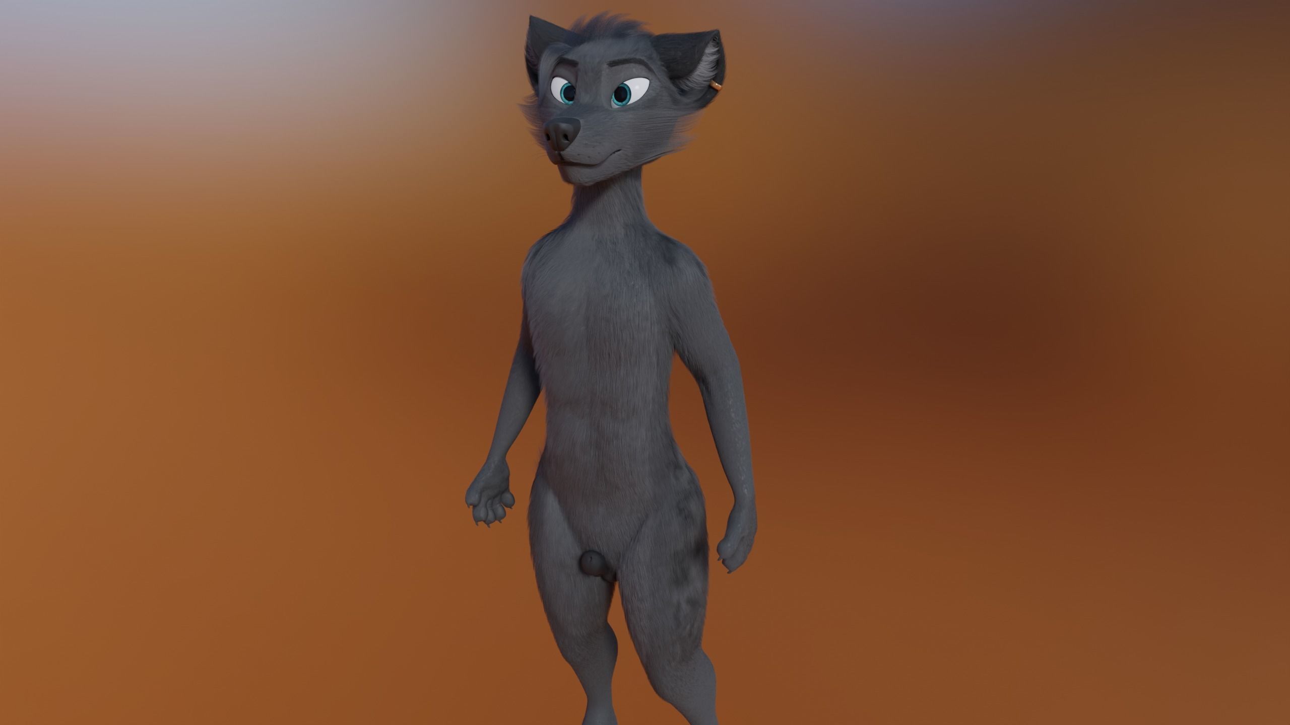 Fenrir Anthro Wolf 3D model_24