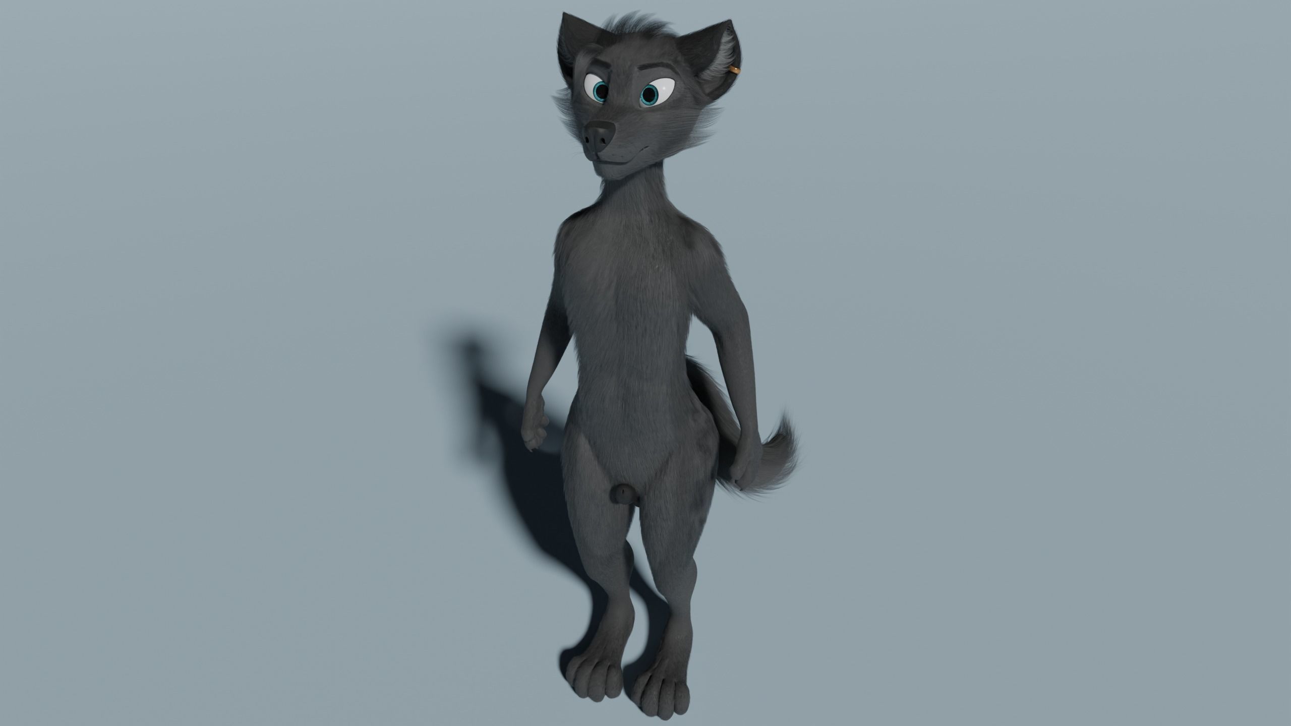 Fenrir Anthro Wolf 3D model_44