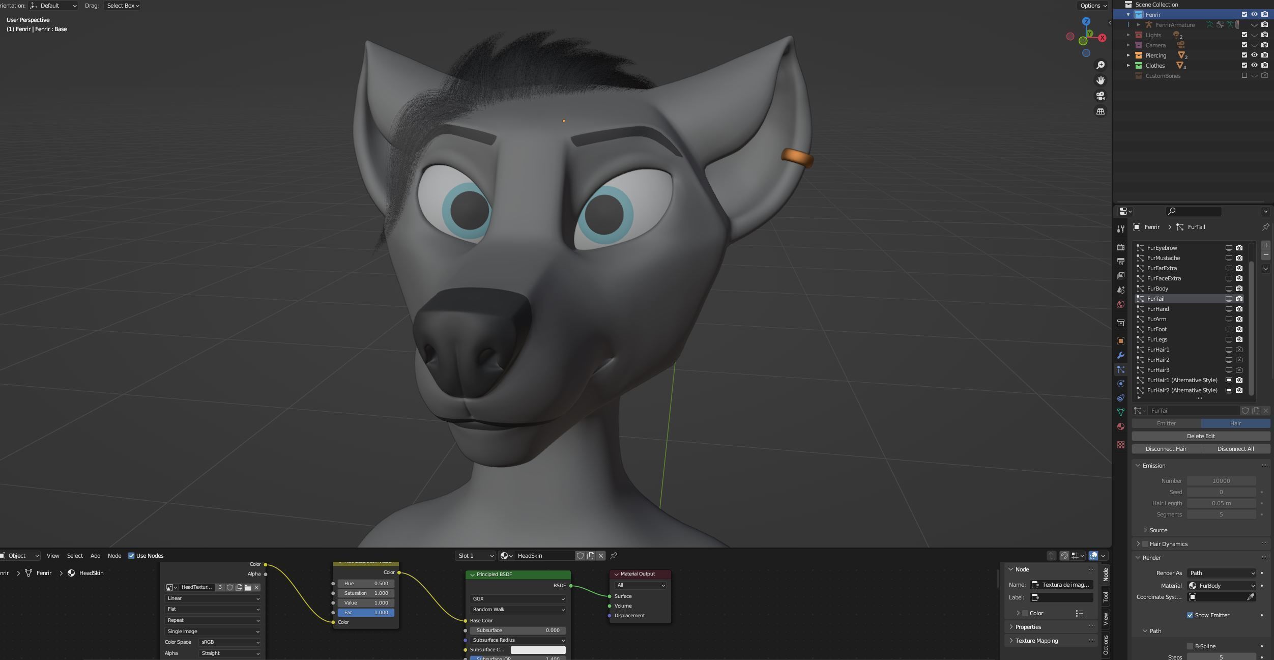 Fenrir Anthro Wolf 3D model_107