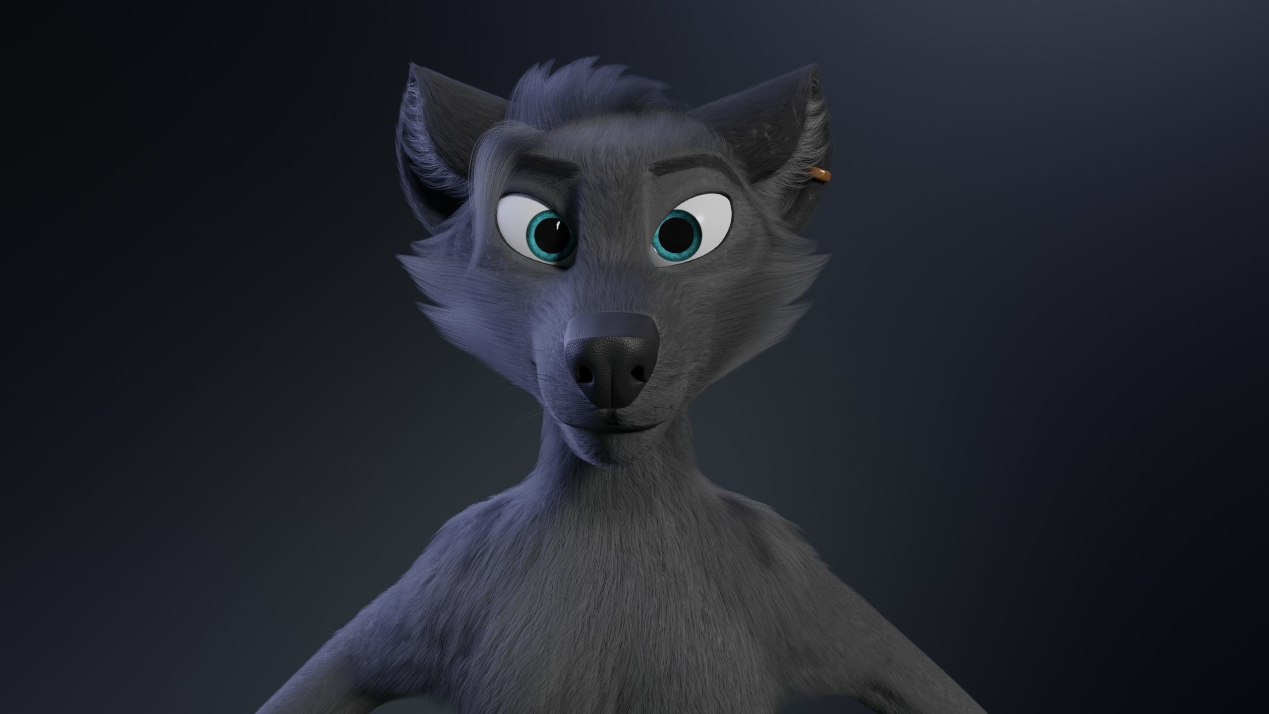 Fenrir Anthro Wolf 3D model_4