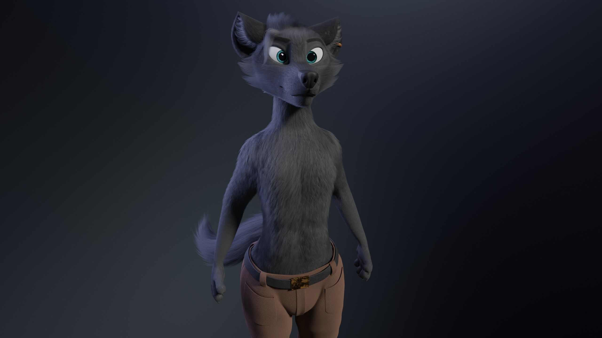 Fenrir Anthro Wolf 3D model_2