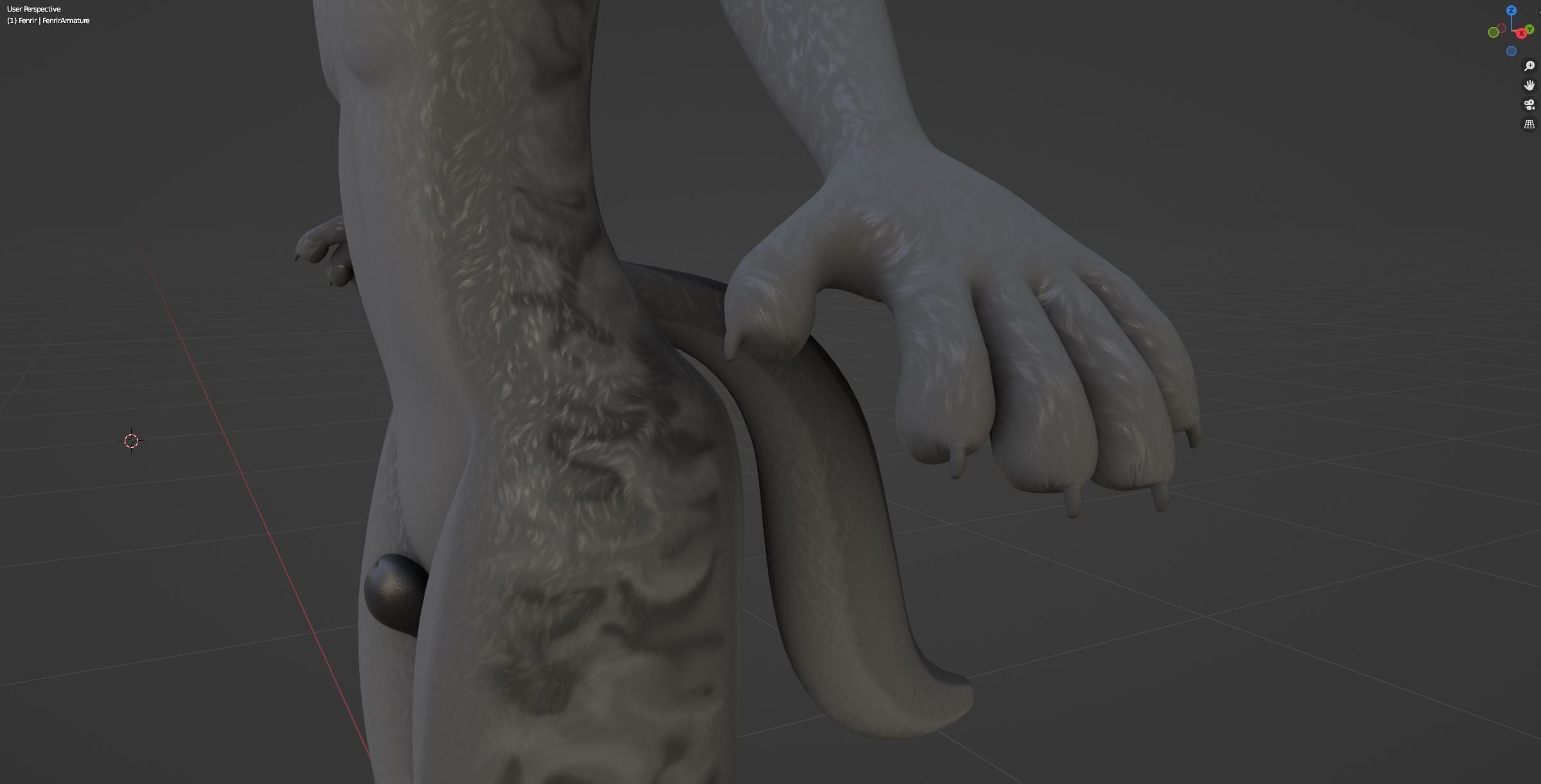 Fenrir Anthro Wolf 3D model_65