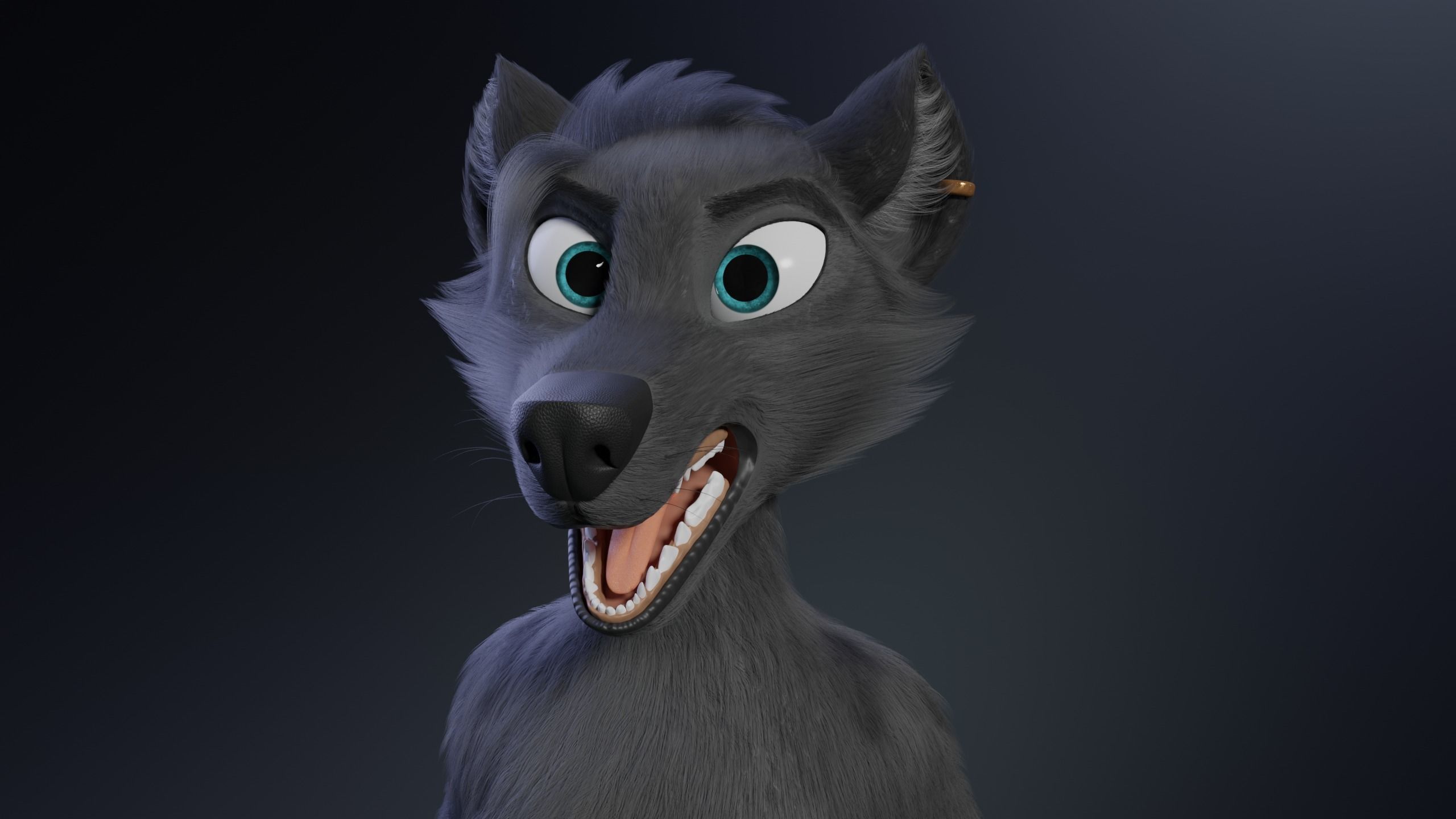 Fenrir Anthro Wolf 3D model_43