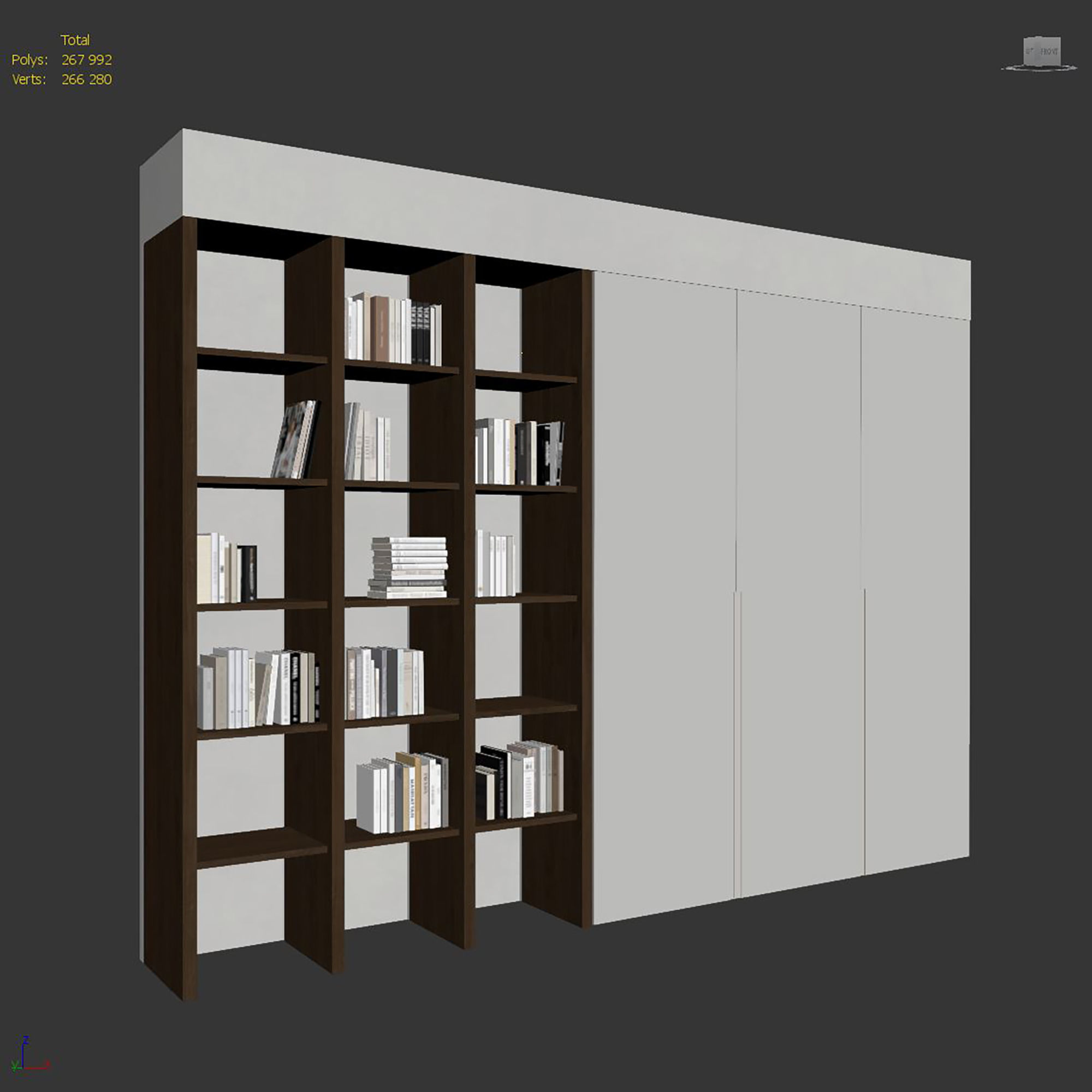 Bookcase set 03 3D model_7