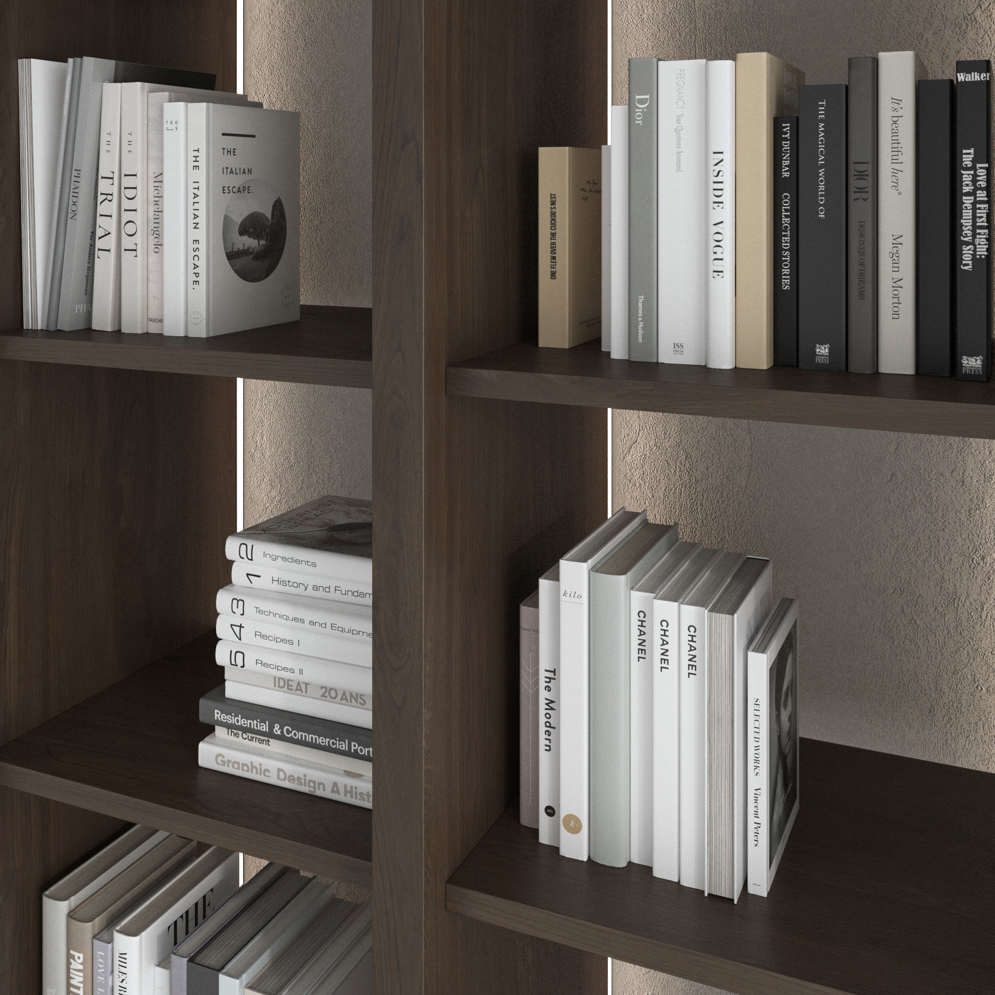 Bookcase set 03 3D model_5