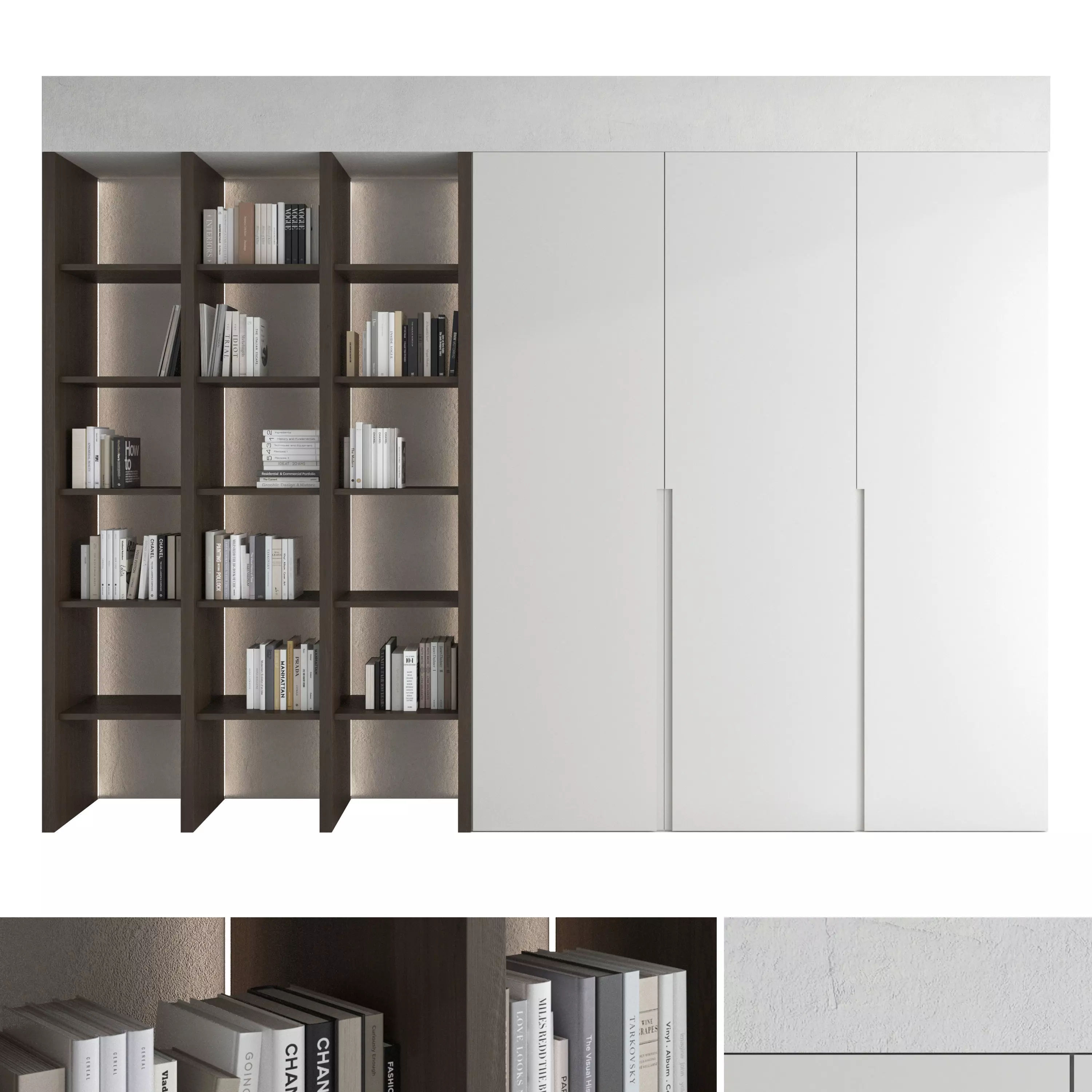 Bookcase set 03 3D model_0