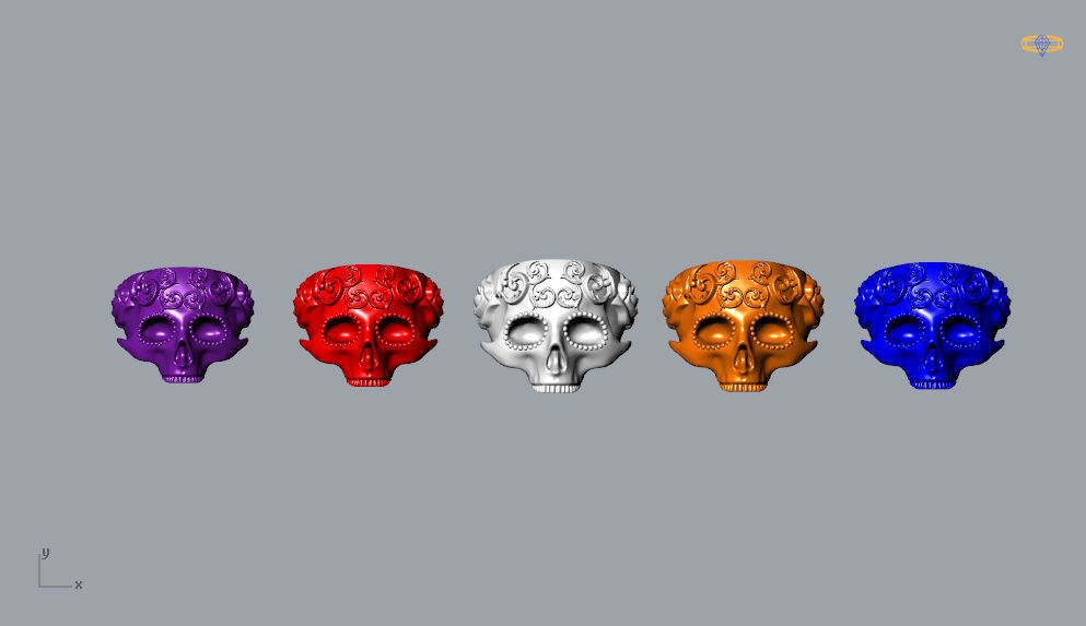 Skull Ring NO9 3D print model_12