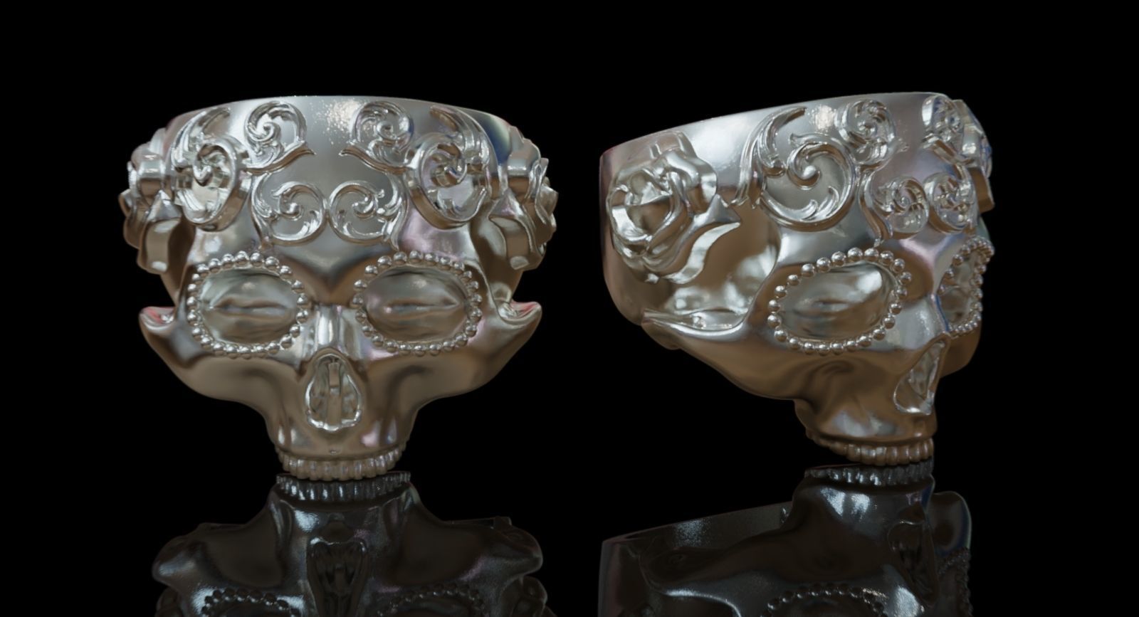 Skull Ring NO9 3D print model_1